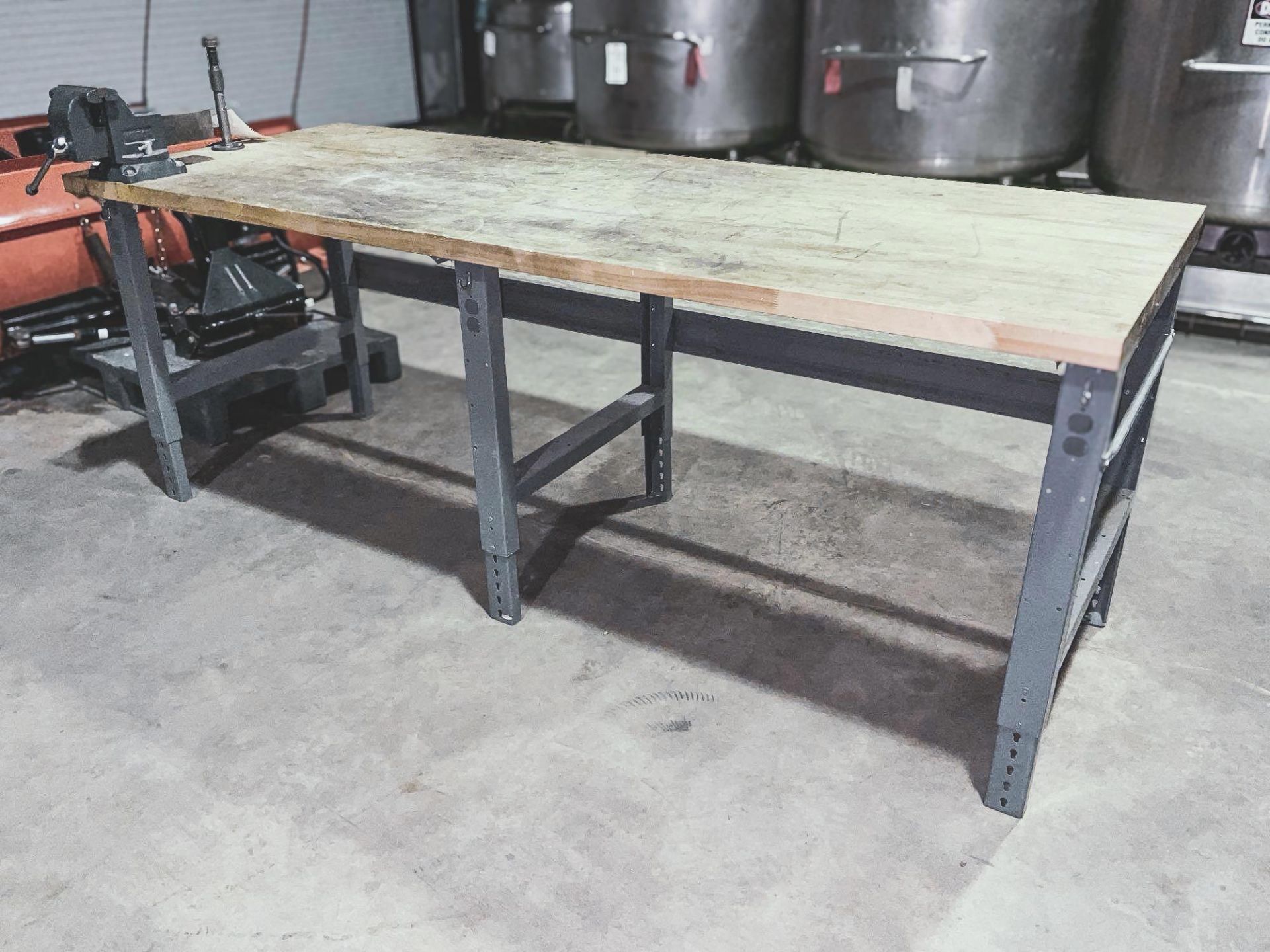 WOOD TOP WORKBENCH WITH VICE - Image 3 of 7