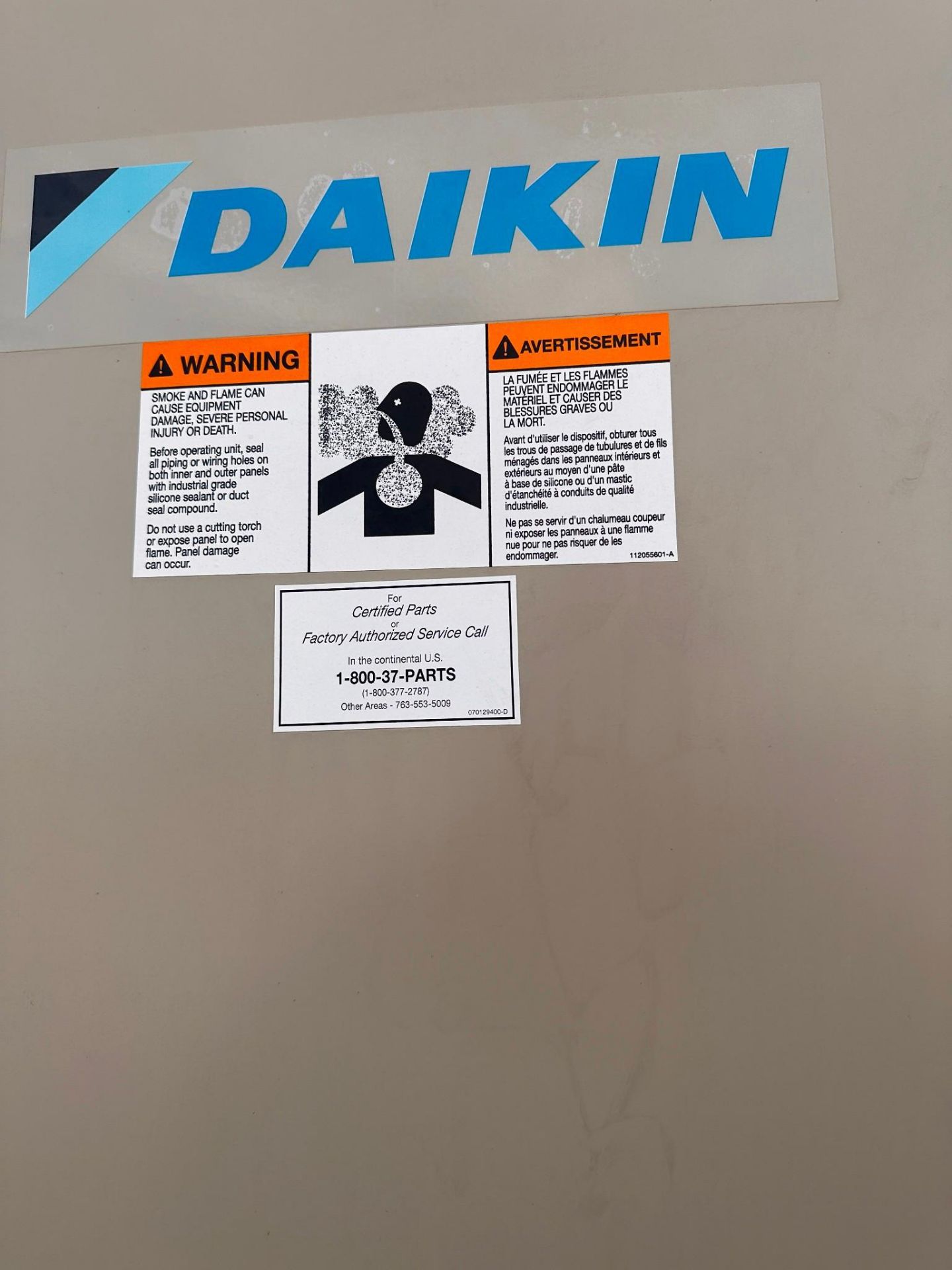 DAIKIN MODEL OAH 032GDQM CLEAR AIR PACKAGED AIR CONDITIONING UNIT - Image 31 of 31