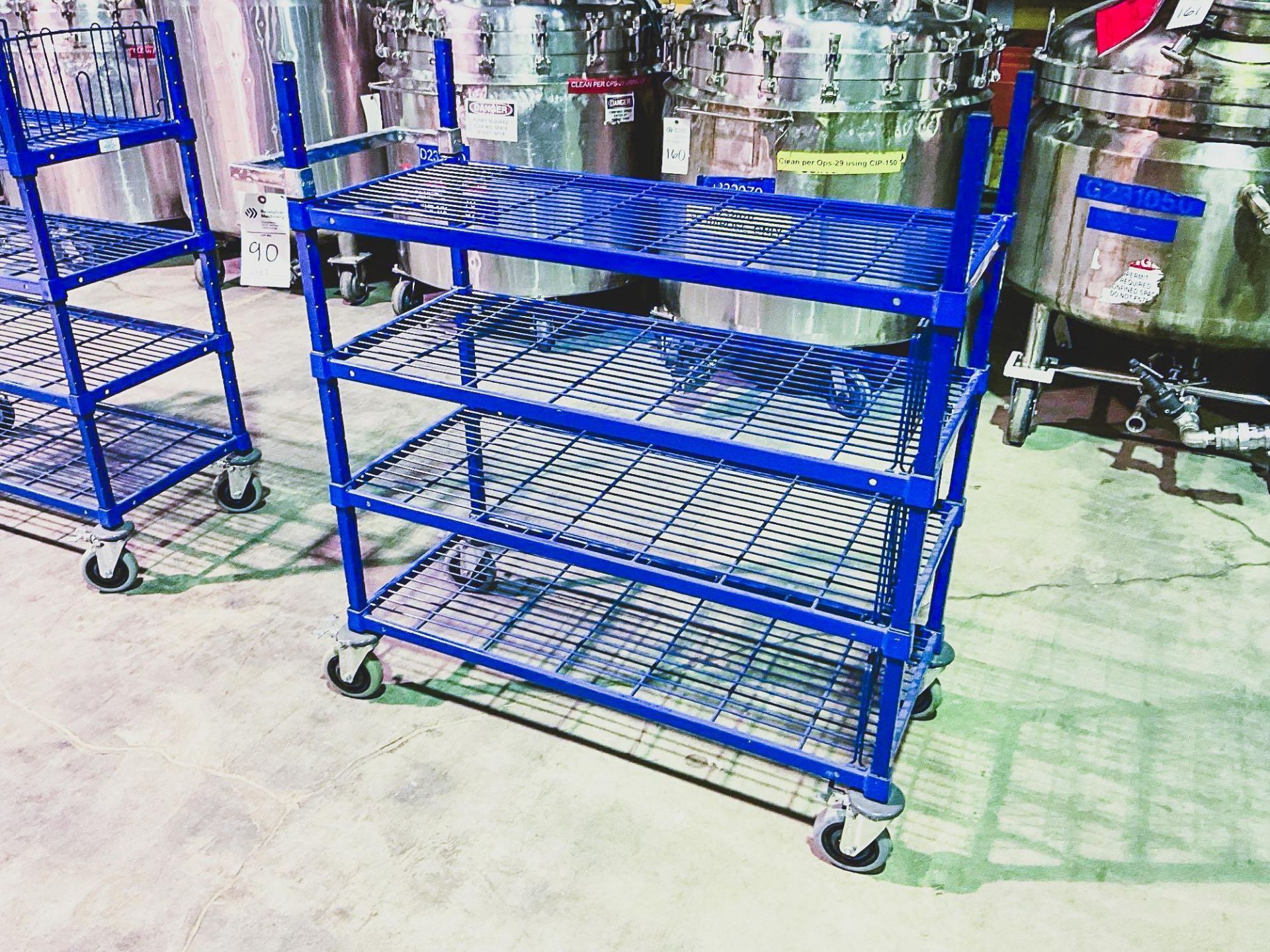 SHELVES ON CASTERS 48 INCH HIGH 18 INCH DEEP 42 INCH WIDE - Image 6 of 8