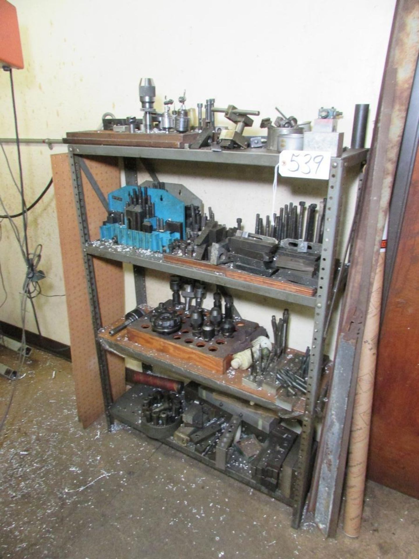 4-TIER STEEL SHELVING UNIT WITH ASSORTED MILL TOOLING - Image 2 of 5