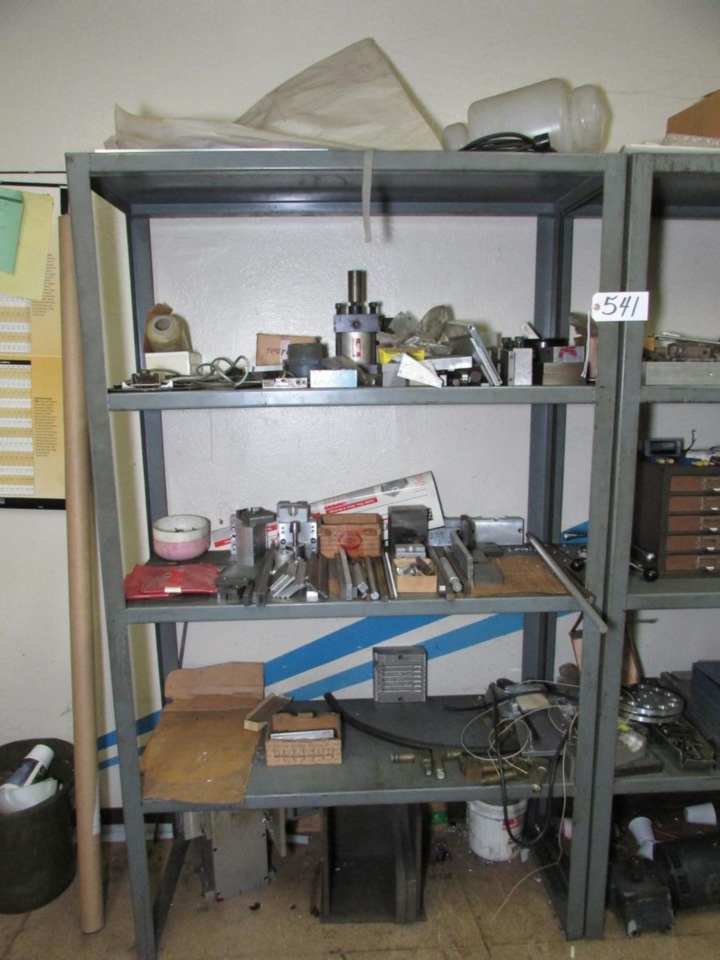 (2) 4-TIER STEEL STORAGE RACKS AND 2-DOOR CABINET WITH ASSORTED TOOLING AND CONTENTS - Image 2 of 10