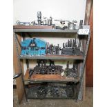 4-TIER STEEL SHELVING UNIT WITH ASSORTED MILL TOOLING