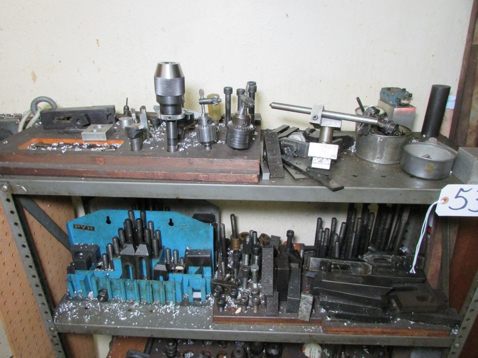 4-TIER STEEL SHELVING UNIT WITH ASSORTED MILL TOOLING - Image 3 of 5