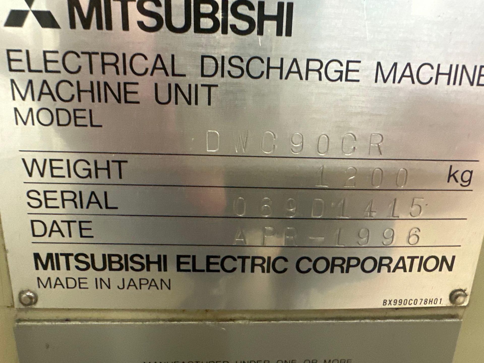 1996 MITSUBISHI DWC90CR WIRE EDM - Image 10 of 10