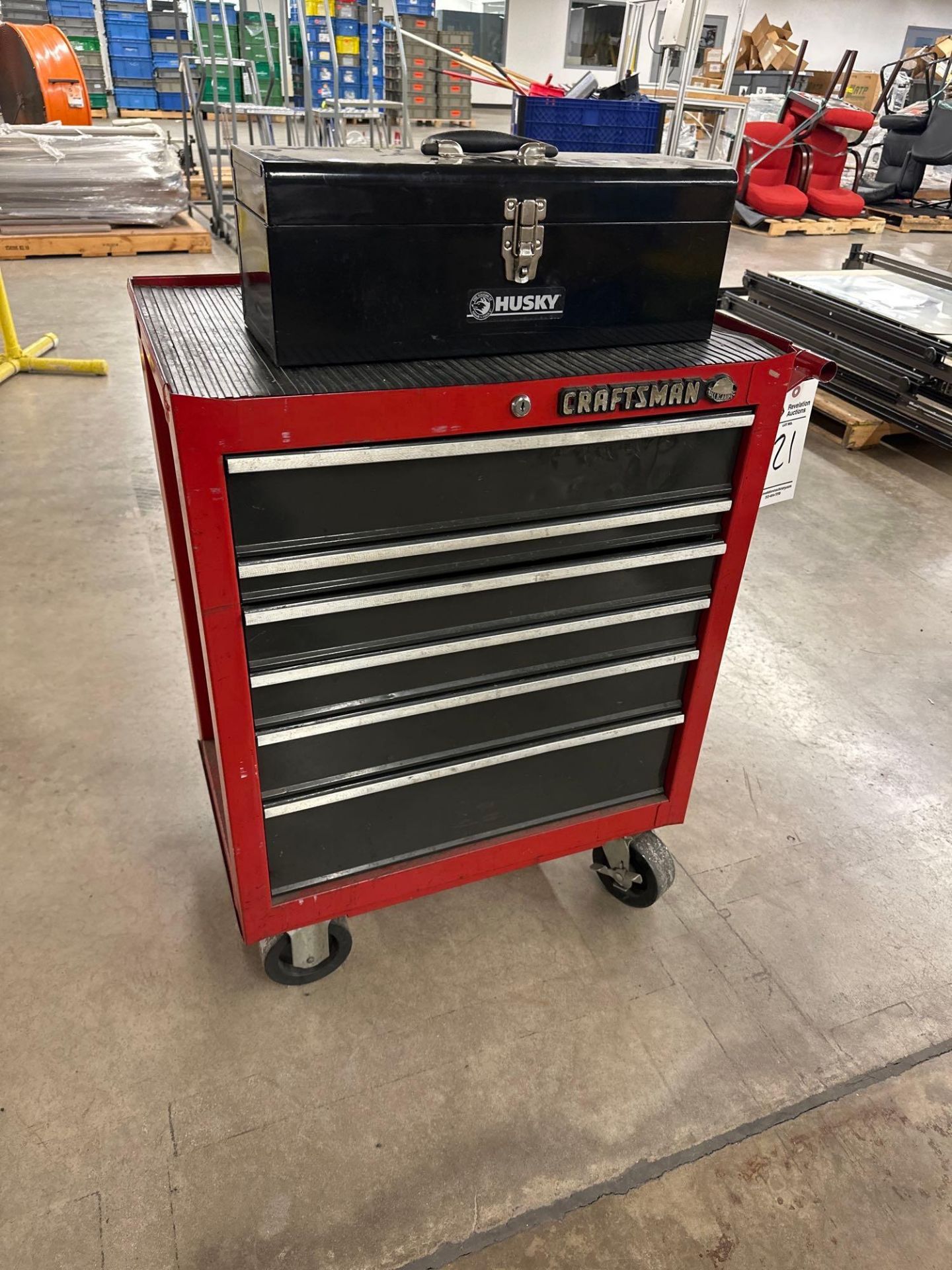 CRAFTSMAN ROLLING TOOLBOX AND HUSKY TOOL BOX - Image 2 of 7
