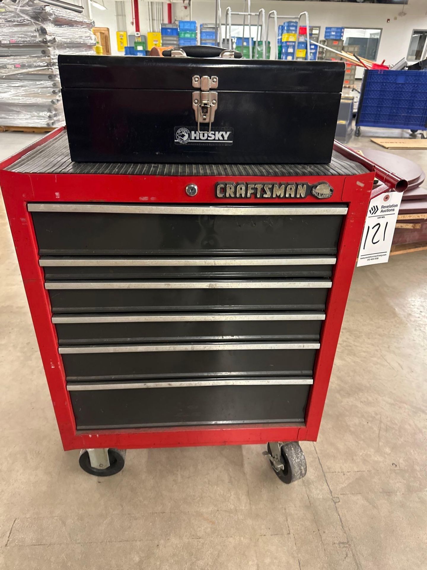 CRAFTSMAN ROLLING TOOLBOX AND HUSKY TOOL BOX