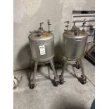 (2) STAINLESS STEEL PRESSURIZED CHEMICAL TANKS