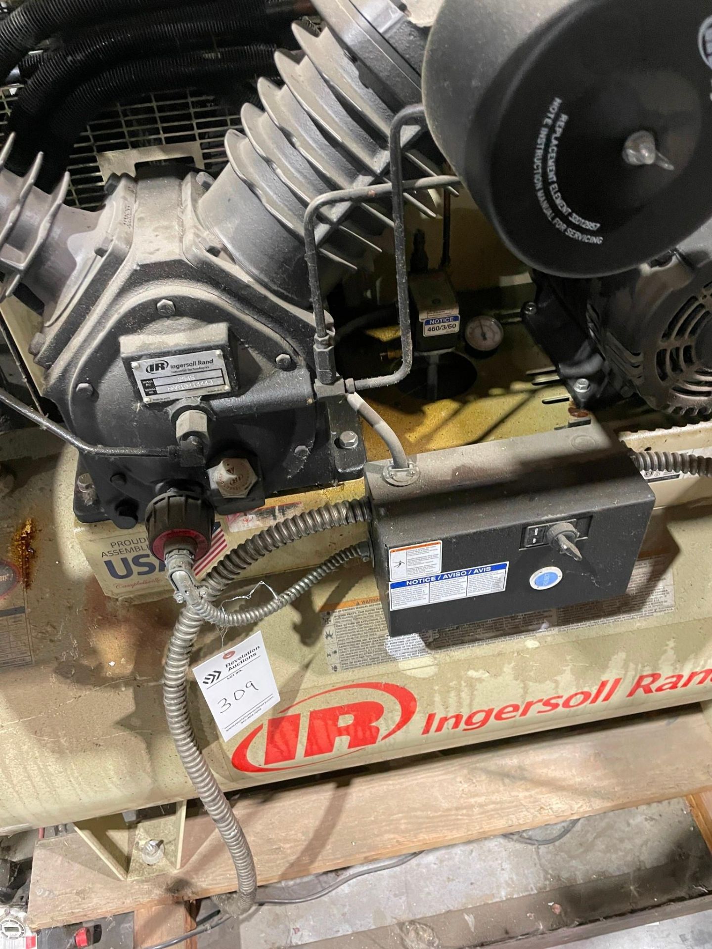 INGERSOLL RAND 2545 10 HP 120G AIR COMPRESSOR - Image 3 of 13