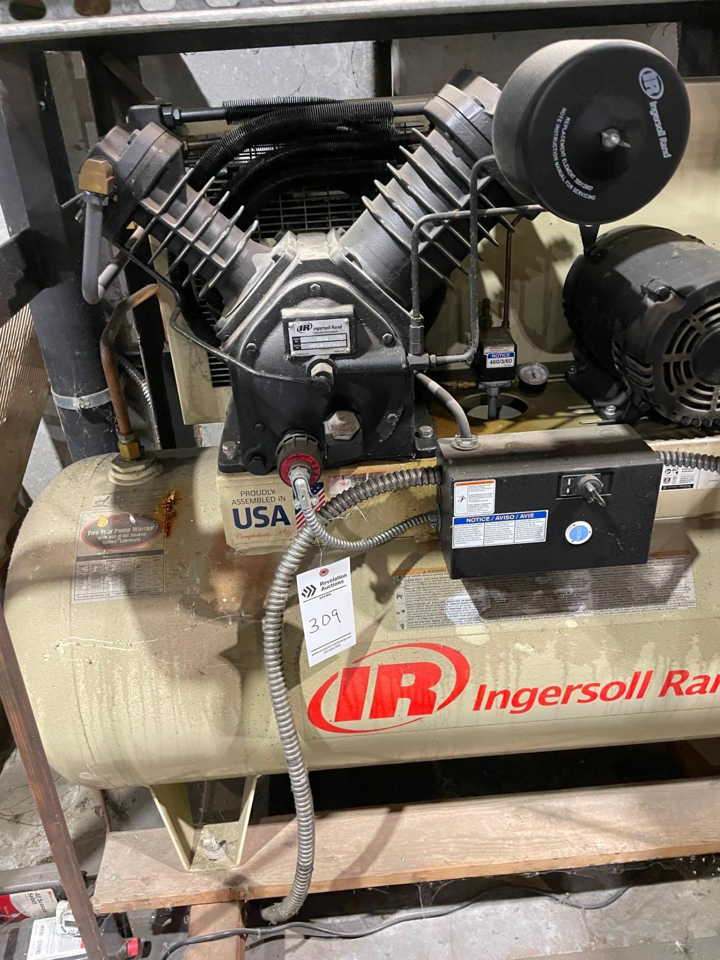 INGERSOLL RAND 2545 10 HP 120G AIR COMPRESSOR - Image 2 of 13