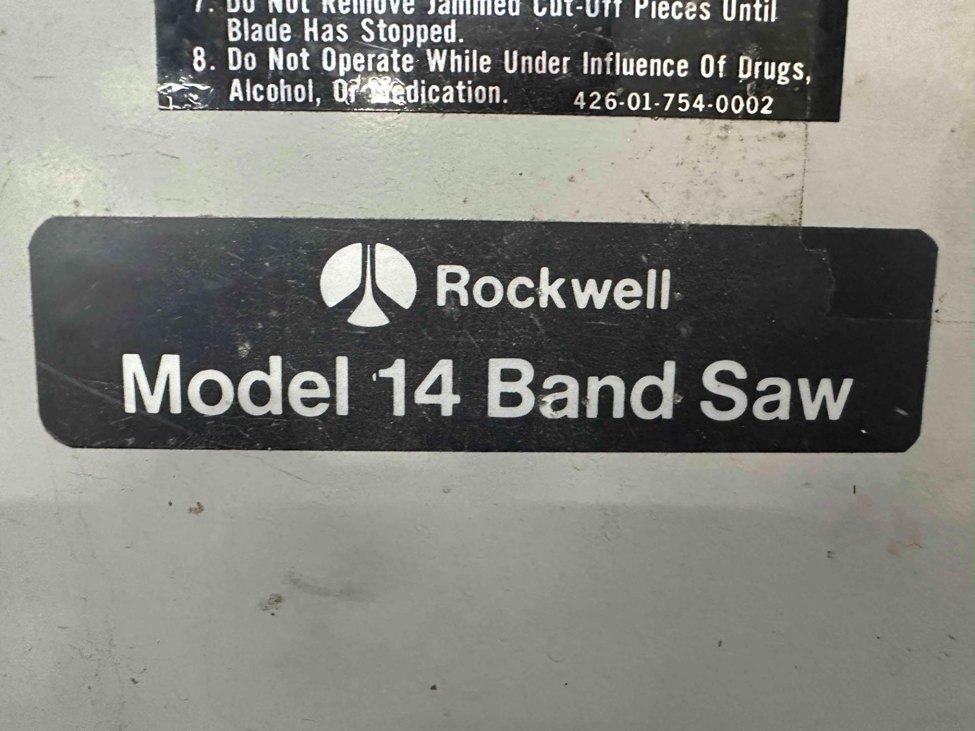 ROCKWELL MODEL 14 BAND SAW - Image 3 of 3