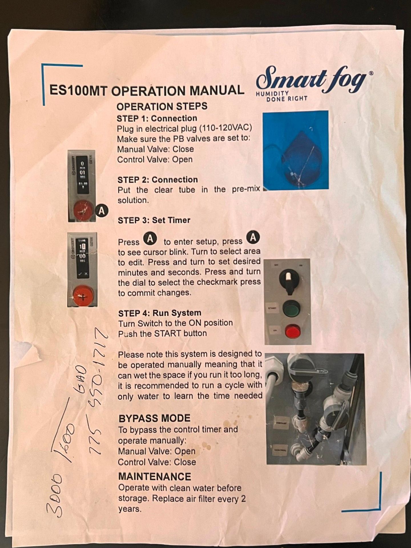 SMARTFOG ES100M PORTABLE COMMERCIAL FOGGING DISINFECTION SYSTEM - Image 12 of 15