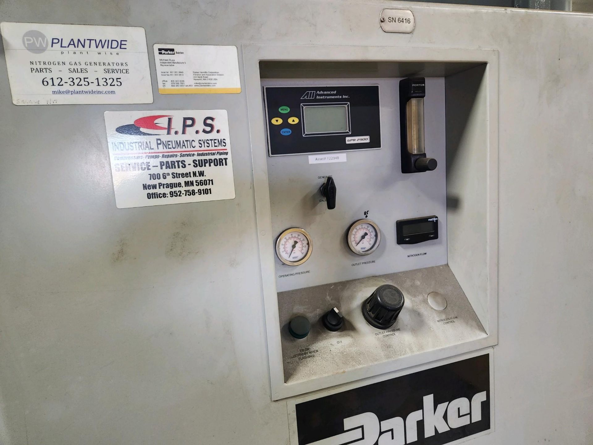 USED PARKER NITROGEN GENERATOR (2014) – 3400 CFH AT 99.95% PURE - Image 2 of 5