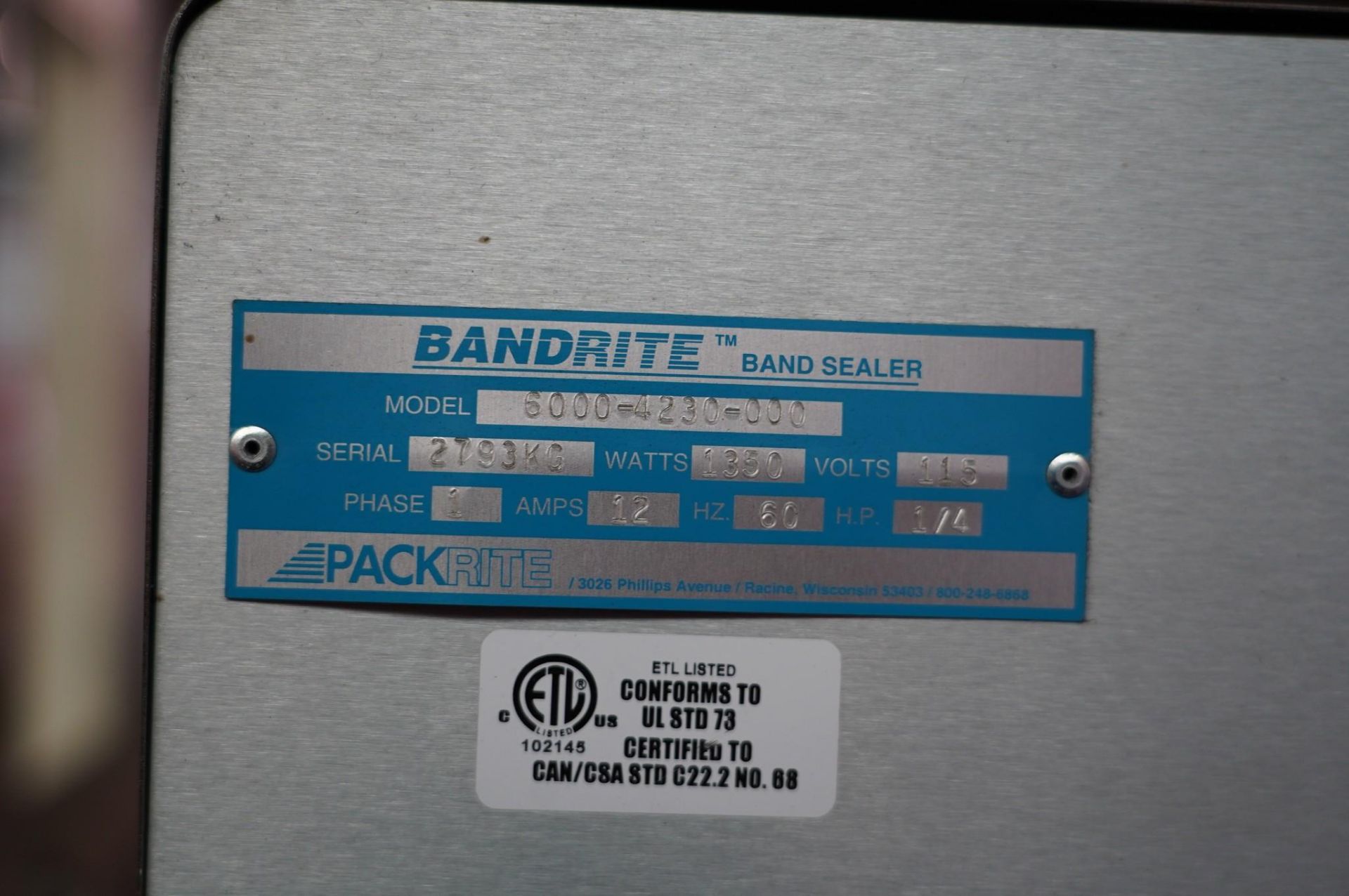 PACKRITE BANDRITE 6000 - 4230-000 BAND SEALER - Image 10 of 10