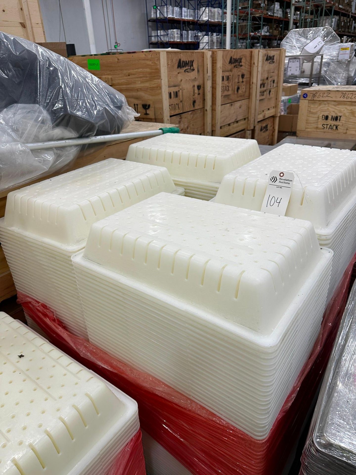 SKID OF PERFORATED PLASTIC TRAYS