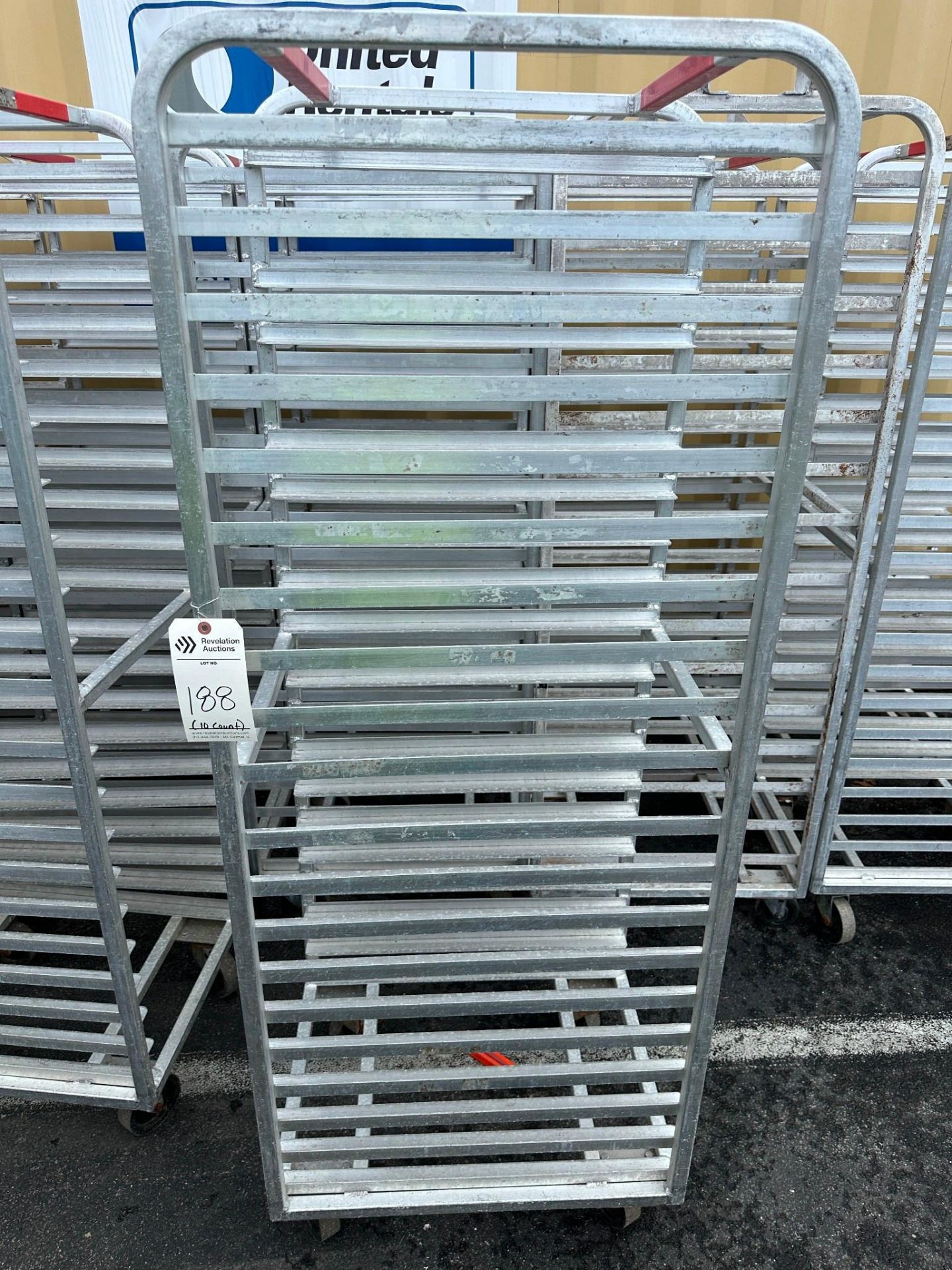 LOT OF (10) SHOPCRAFT MOBILE PAN RACKS