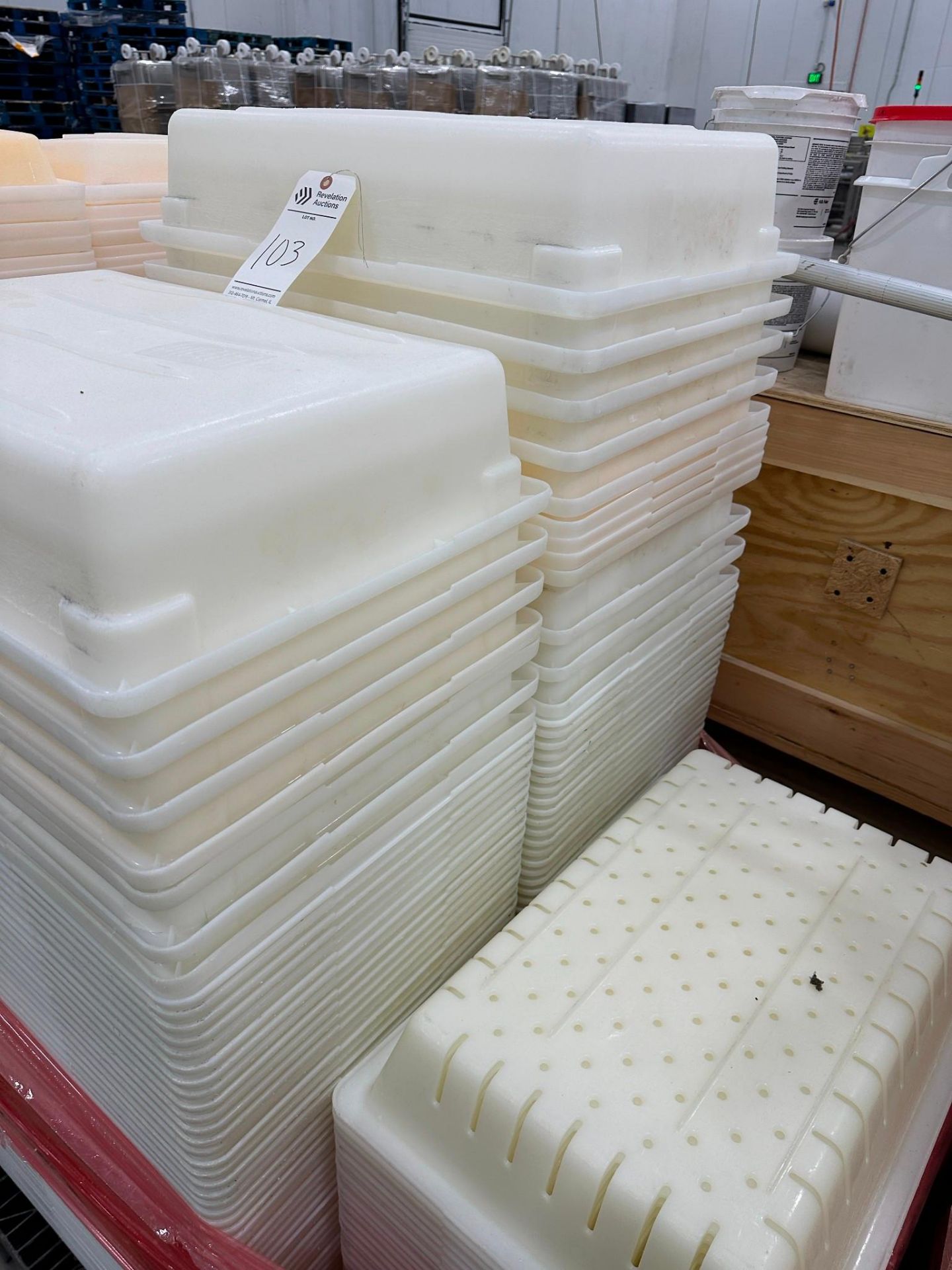SKID OF FLAT AND PERFORATED PLASTIC TRAYS - Image 2 of 5