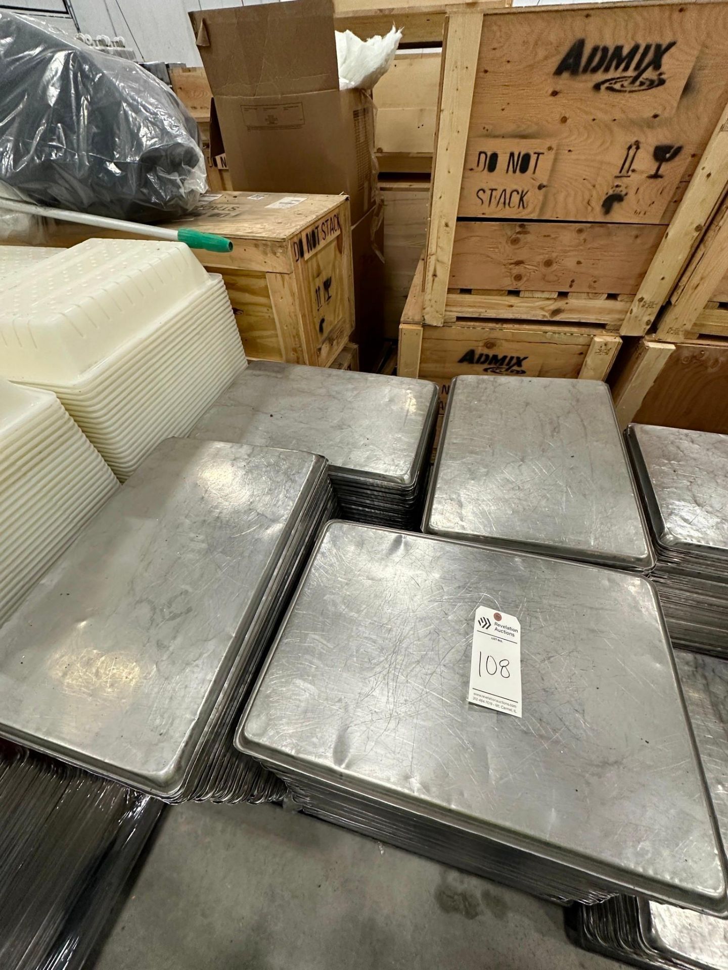 SKID OF METAL FOOD TRAYS - Image 3 of 3