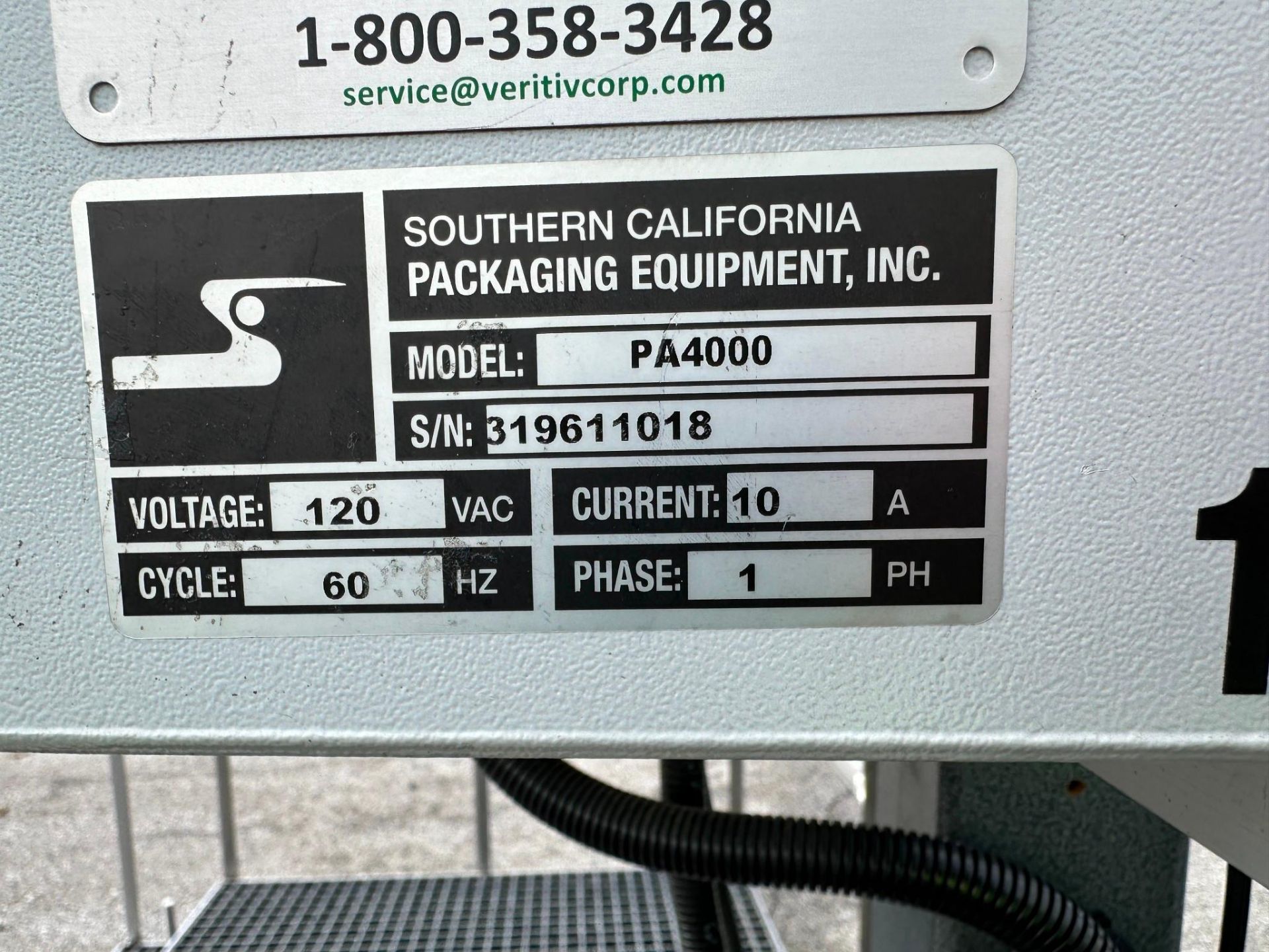 SOUTHERN CALIFORNIA PACKAGING EQUIPMENT PA4000 (MISSING PARTS) - Image 6 of 6