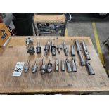 ASSORTED CAT40 TOOL HOLDERS, TAPER SLEEVES, AND BORING CHUCKS