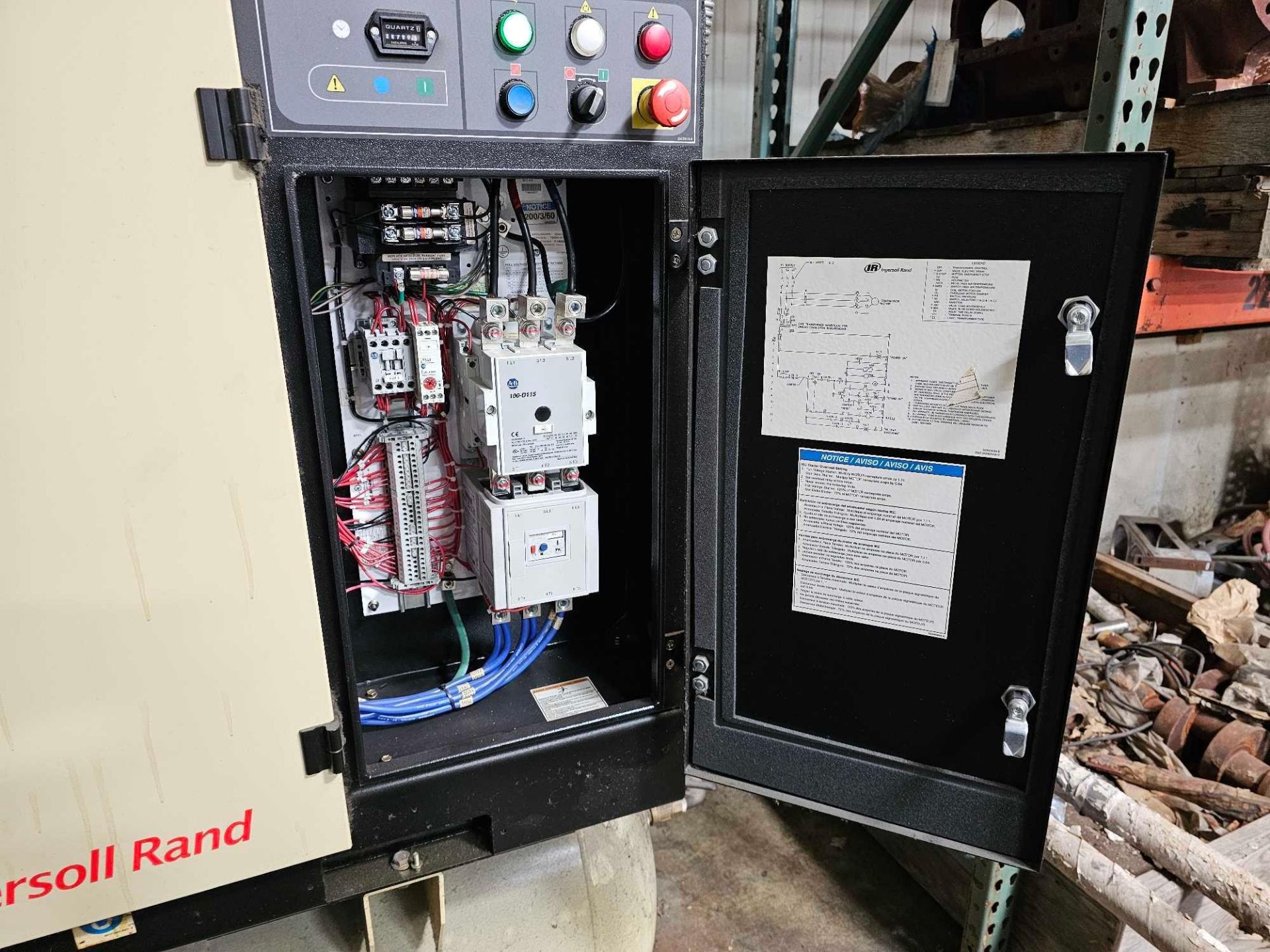 INGERSOLL RAND AIR COMPRESSOR WITH AIR DRYER AND TANK - Image 4 of 8