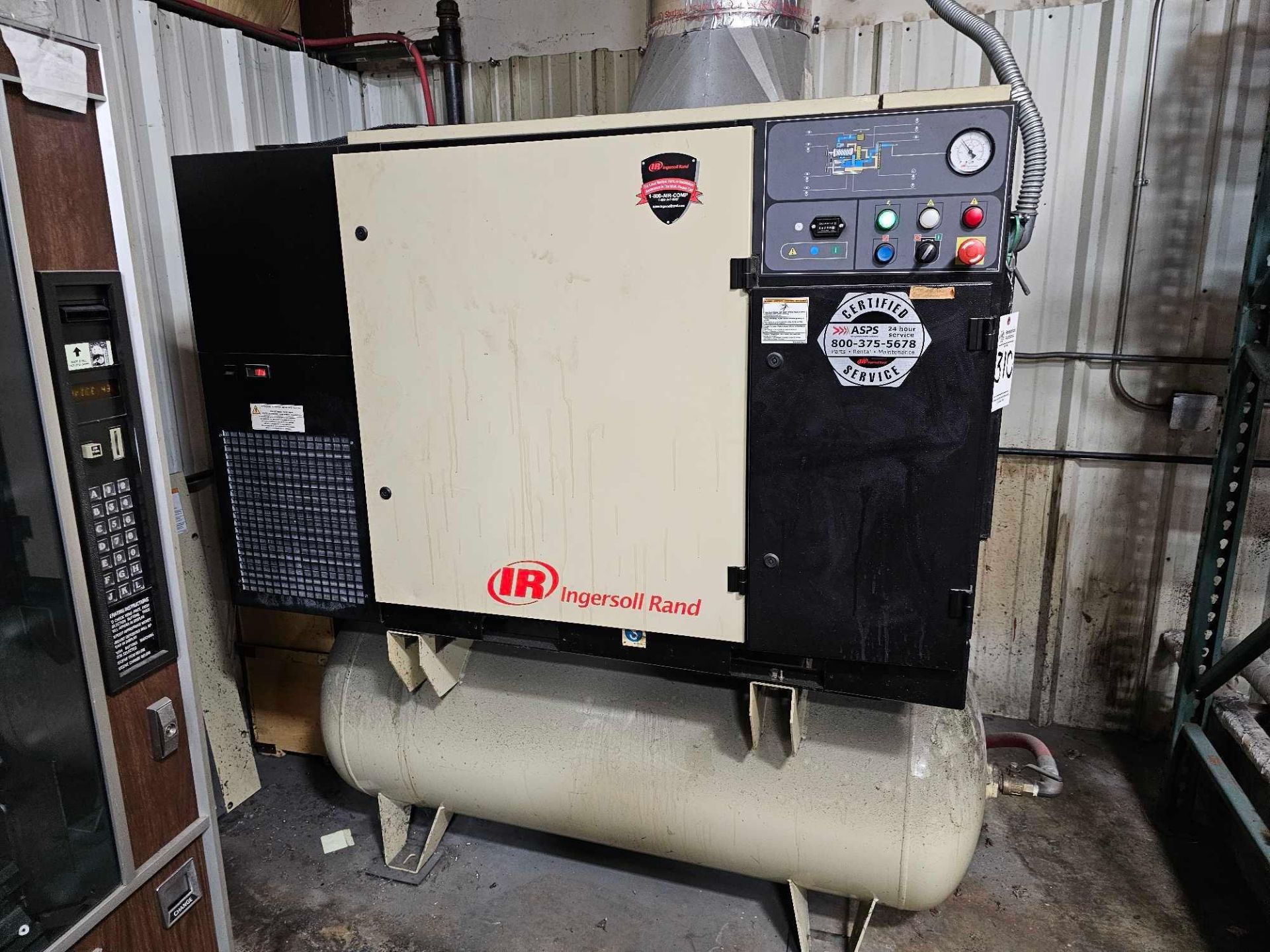 INGERSOLL RAND AIR COMPRESSOR WITH AIR DRYER AND TANK - Image 2 of 8