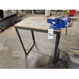 WOOD TOP WORK TABLE WITH 6" BENCH VISE