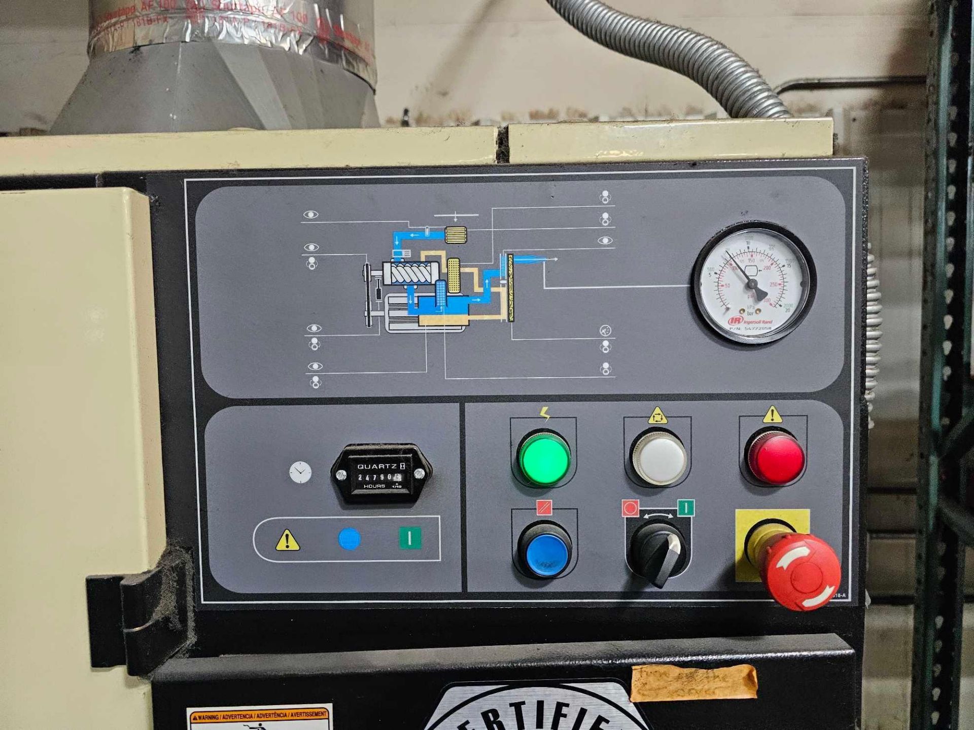 INGERSOLL RAND AIR COMPRESSOR WITH AIR DRYER AND TANK - Image 3 of 8