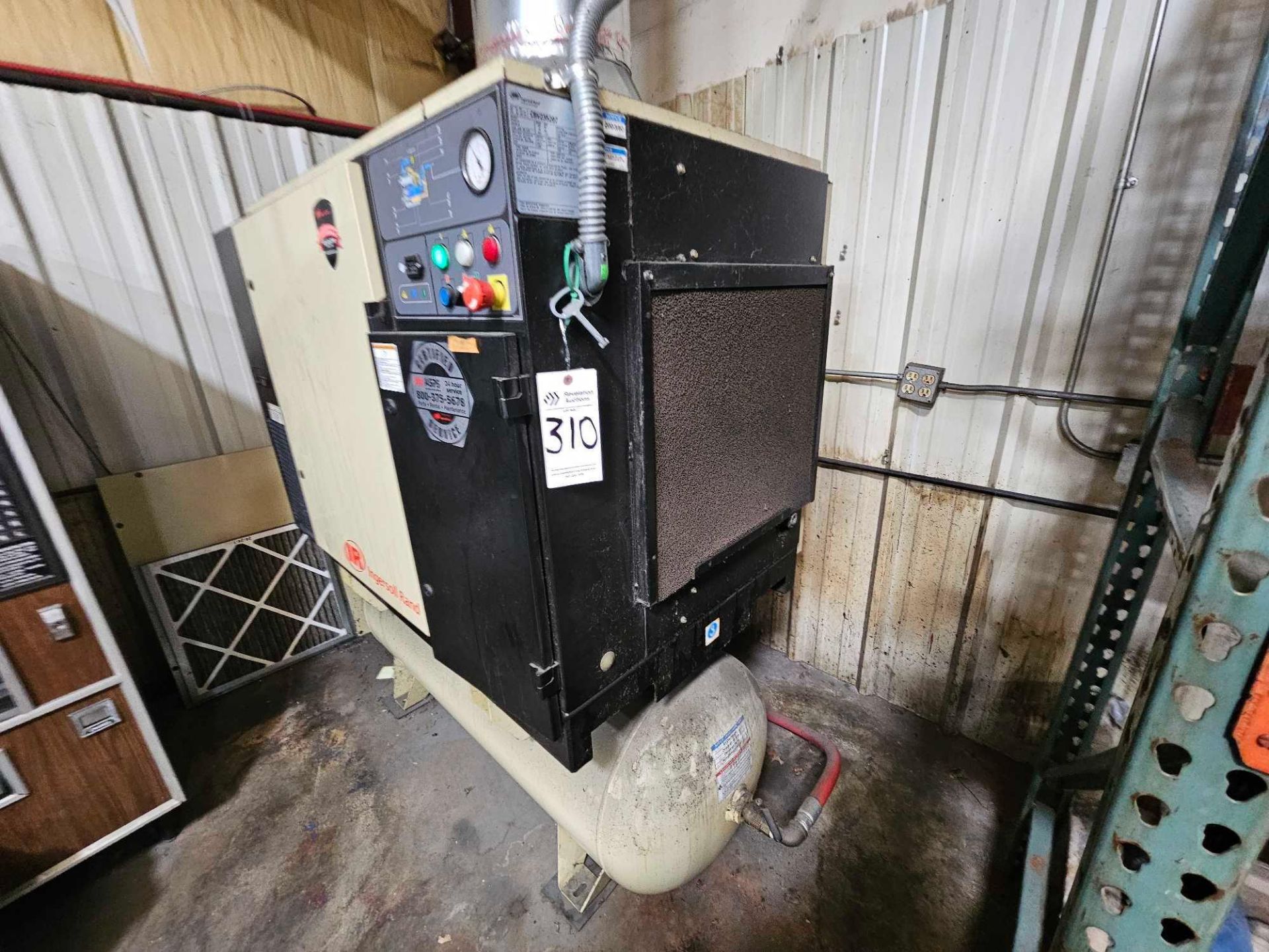 INGERSOLL RAND AIR COMPRESSOR WITH AIR DRYER AND TANK - Image 5 of 8
