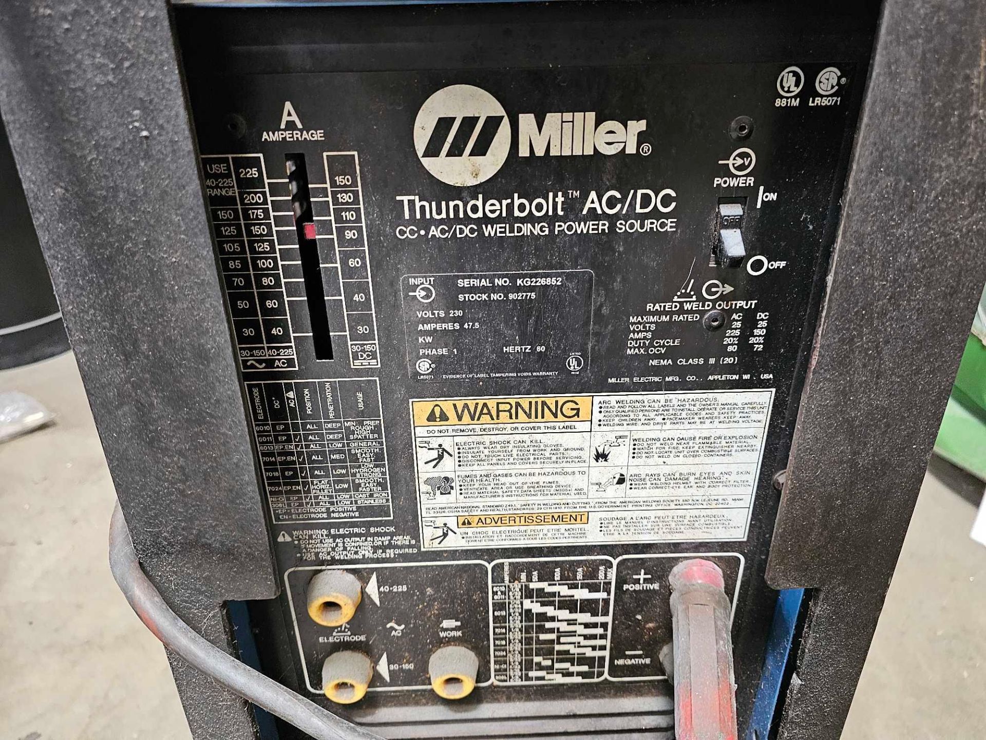 MILLER THUNDERBOLT WELDER - Image 4 of 6