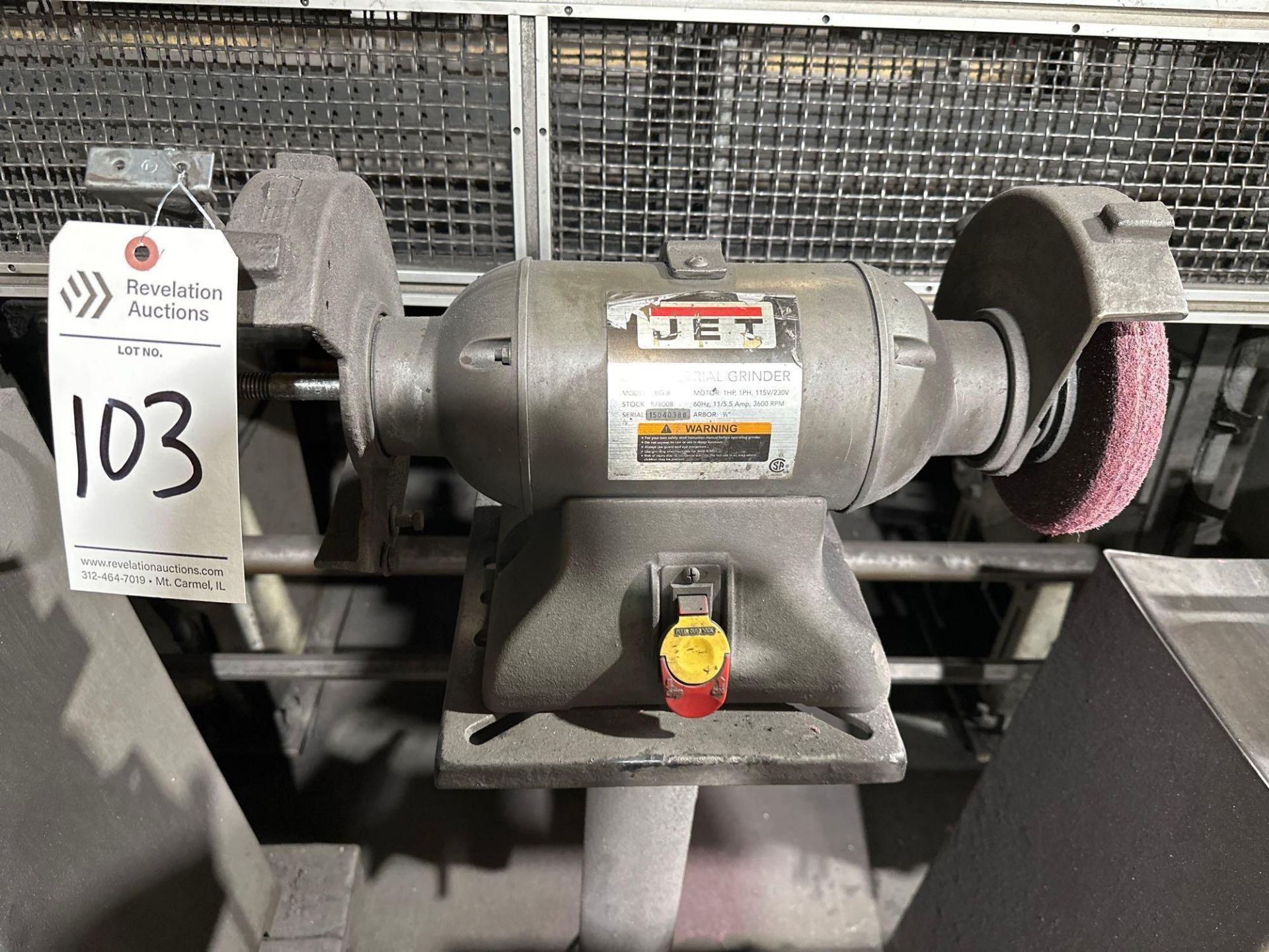 JET 8” INDUSTRIAL GRINDER WITH STAND - Image 2 of 2