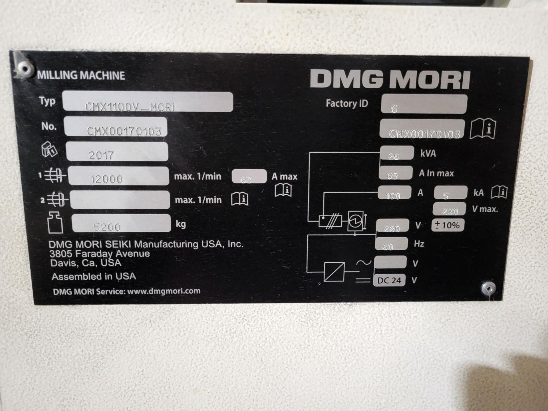 2017 DMG MORI CMX 1100V VERTICAL MACHINING CENTER - Image 25 of 27