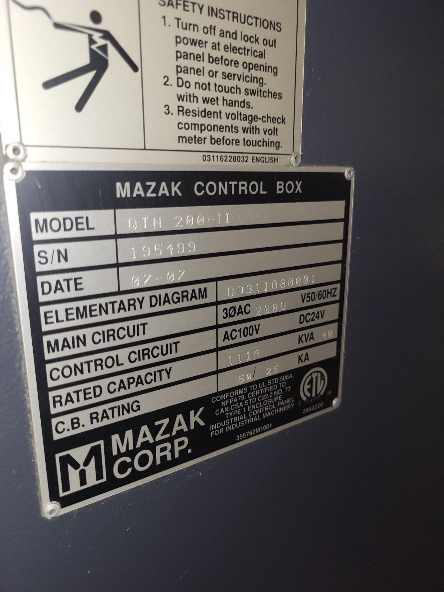2007 MAZAK QUICK TURN NEXUS 200-II CNC LATHE - Image 20 of 23