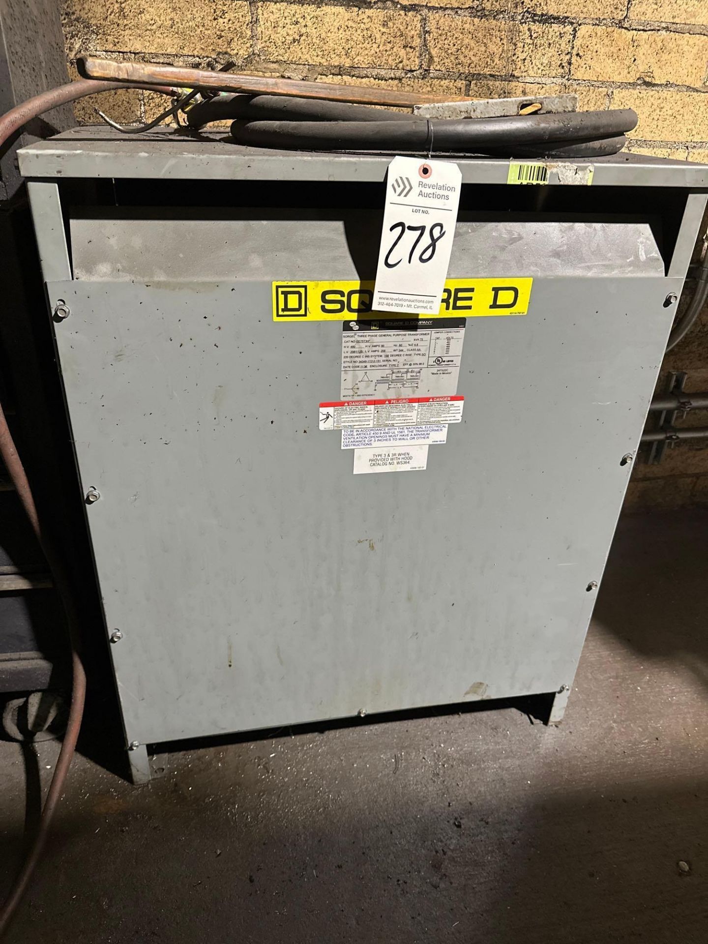 SQUARE D 75 KVA TRANSFORMER