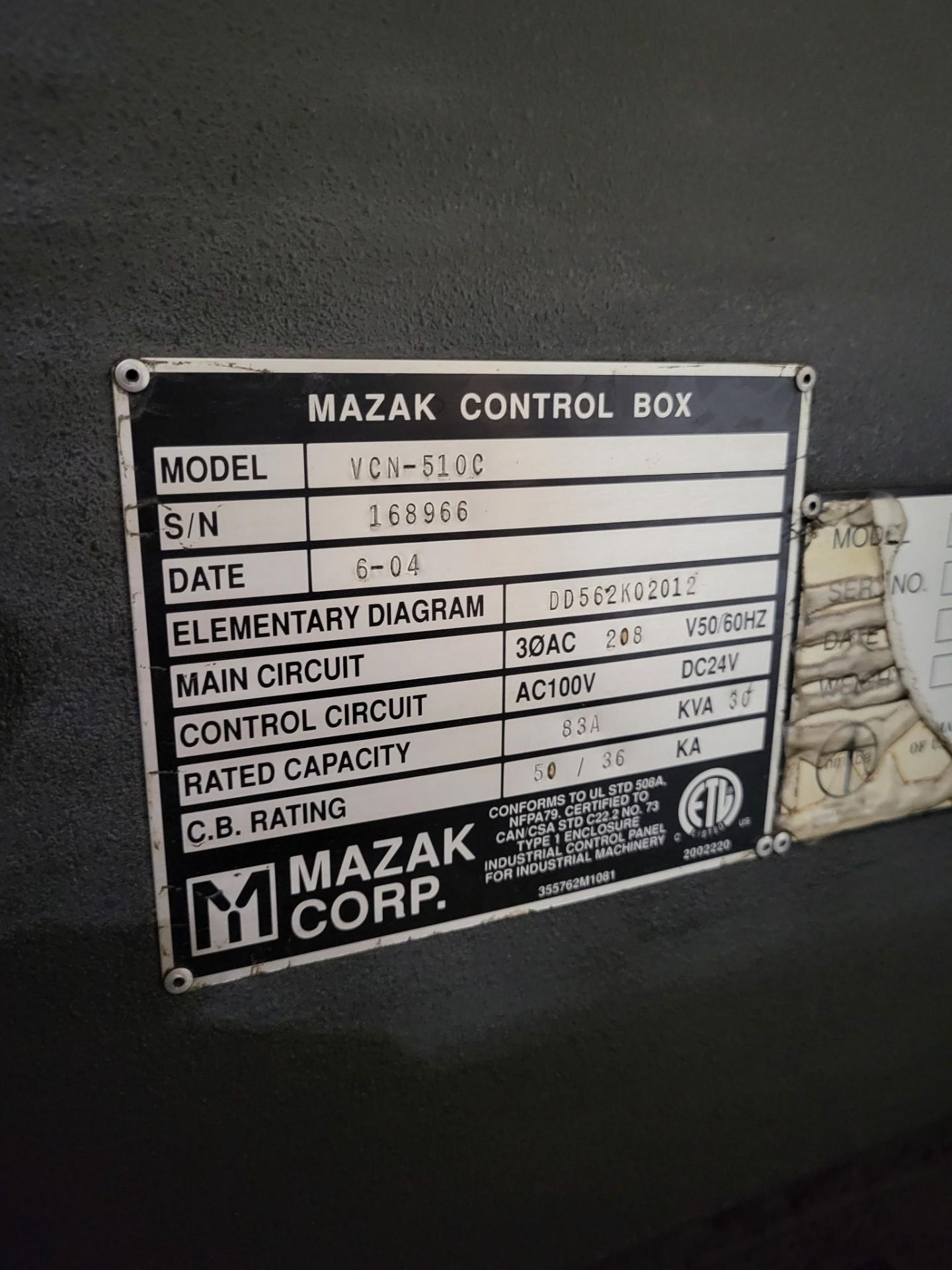 2004 MAZAK NEXUS VCN 510C CNC VERTICAL MACHINING CENTER - Image 21 of 23