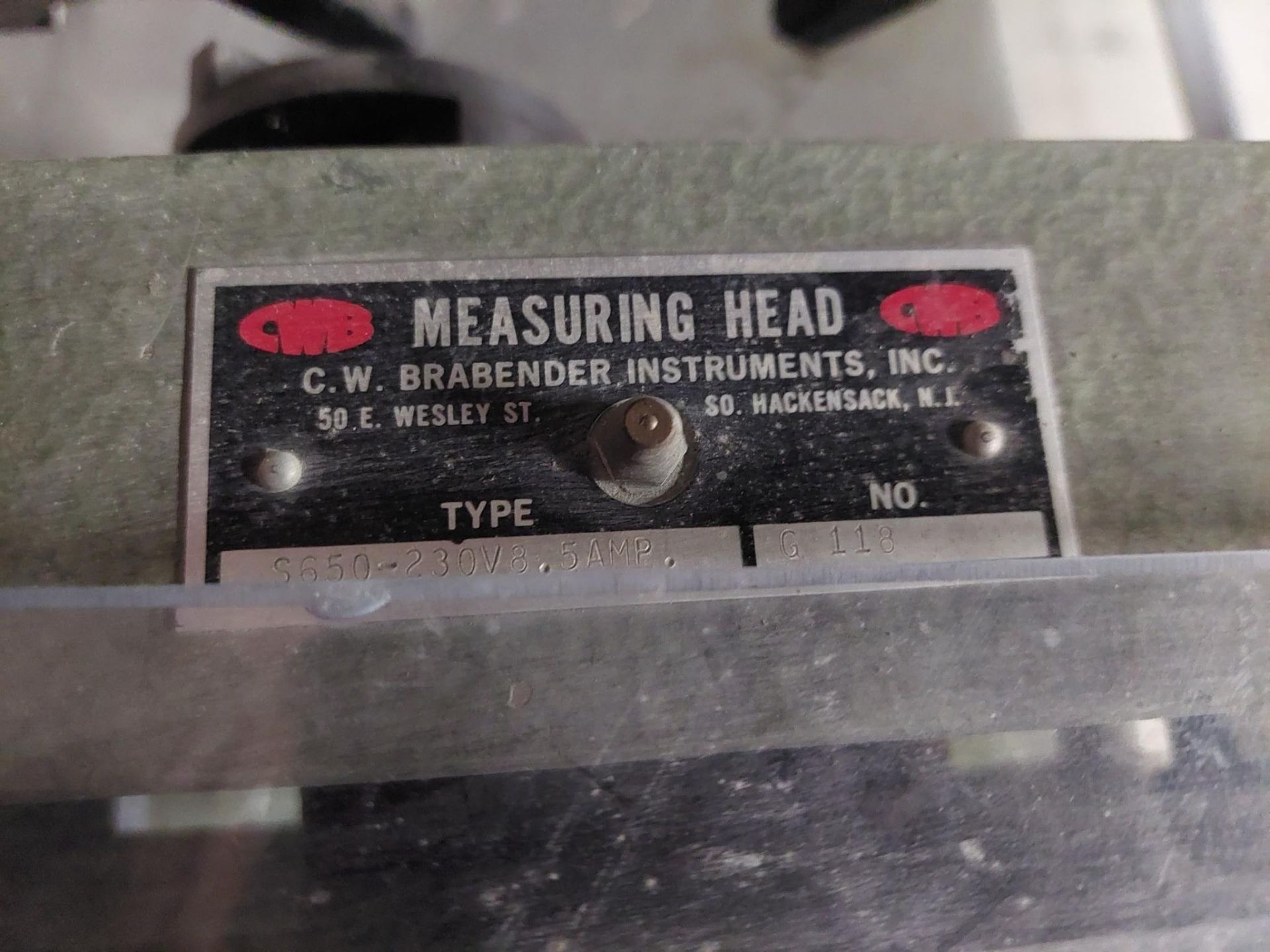 BRABENDER TYPE 5650 230V MEASURING HEAD - Image 6 of 12