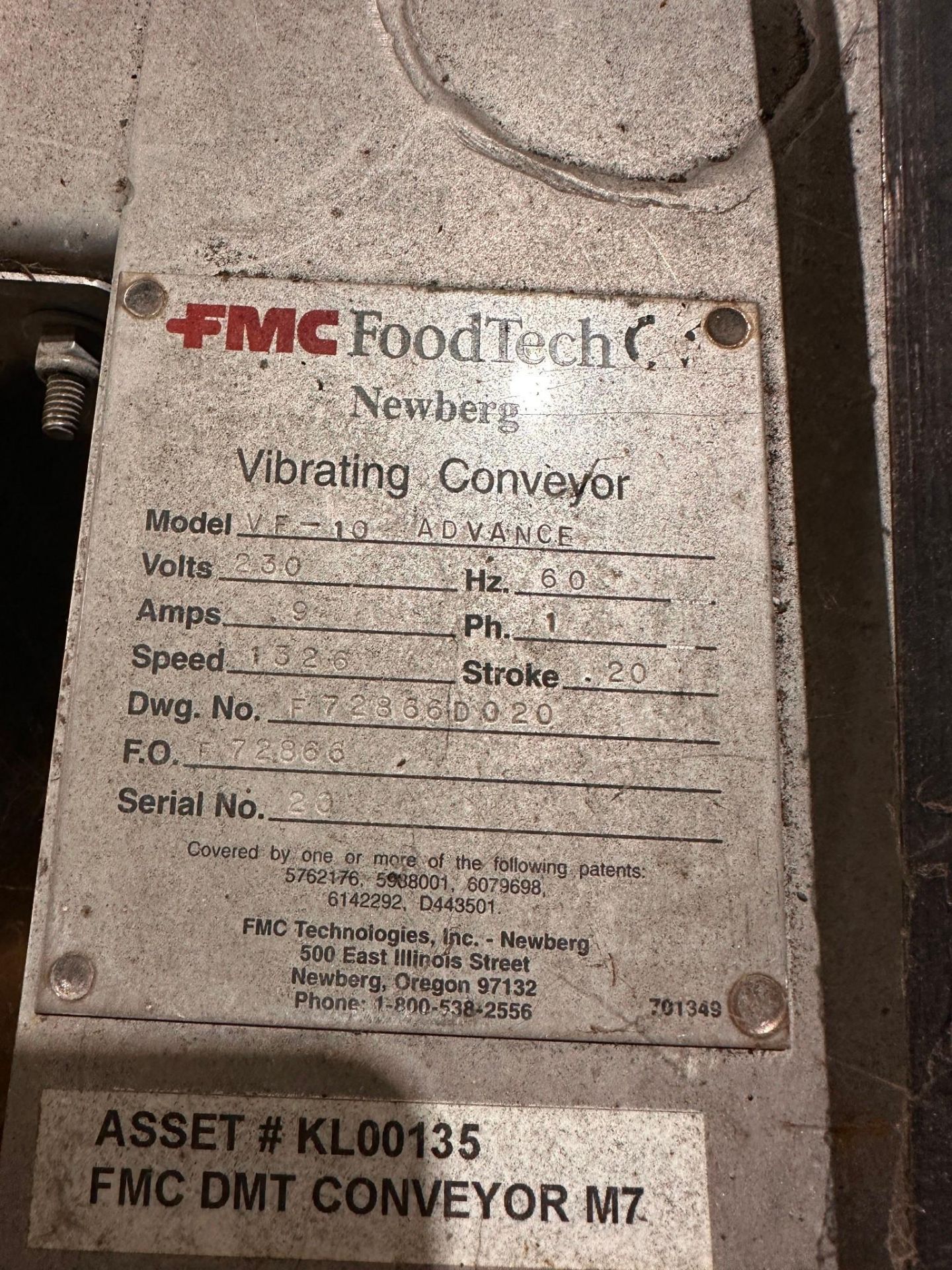 FMC VIBRATORY CONVEYOR MODEL VF-10 - Image 6 of 6