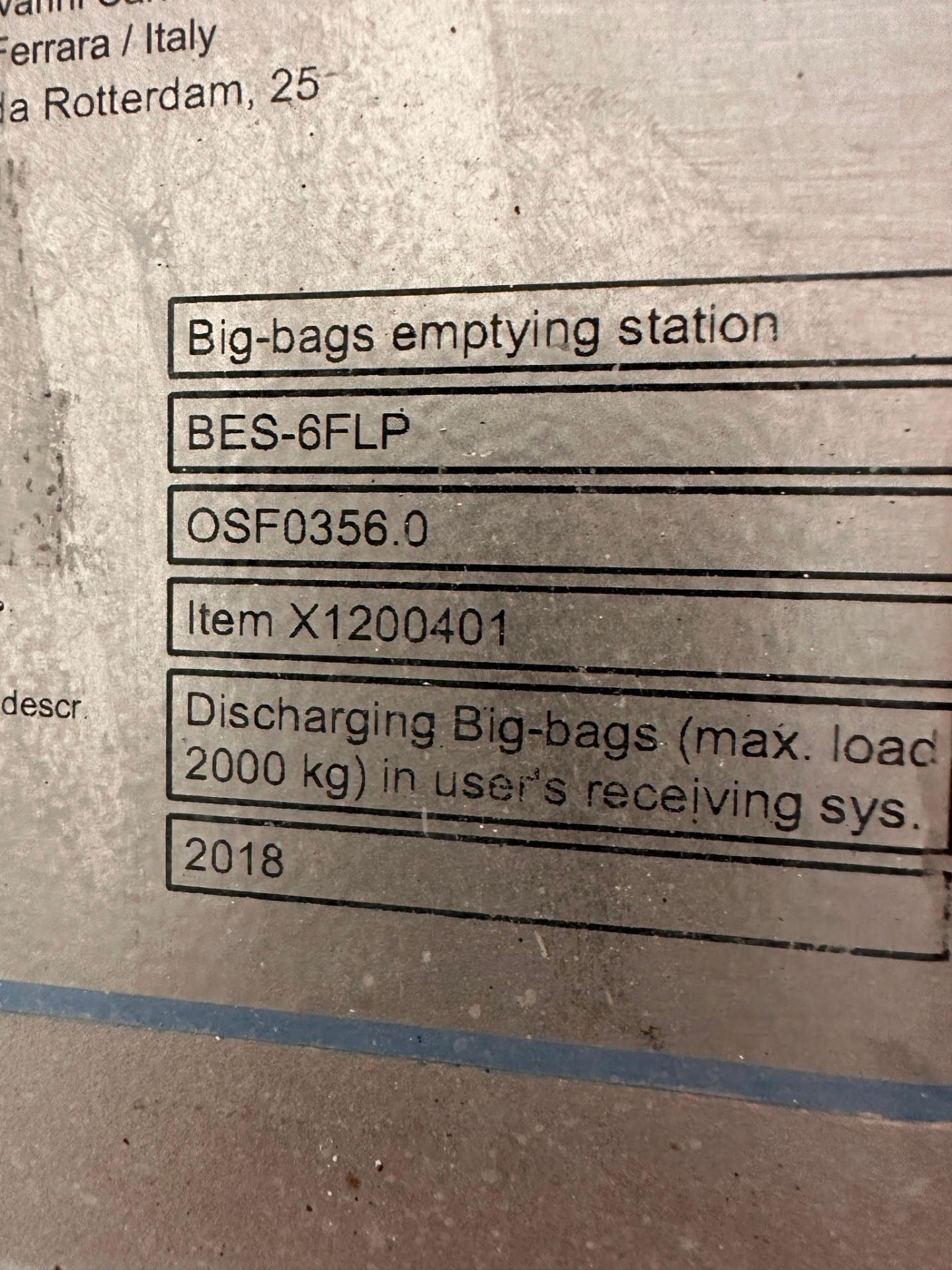 COPERION BIG BAG DUMP STATION - Image 4 of 4