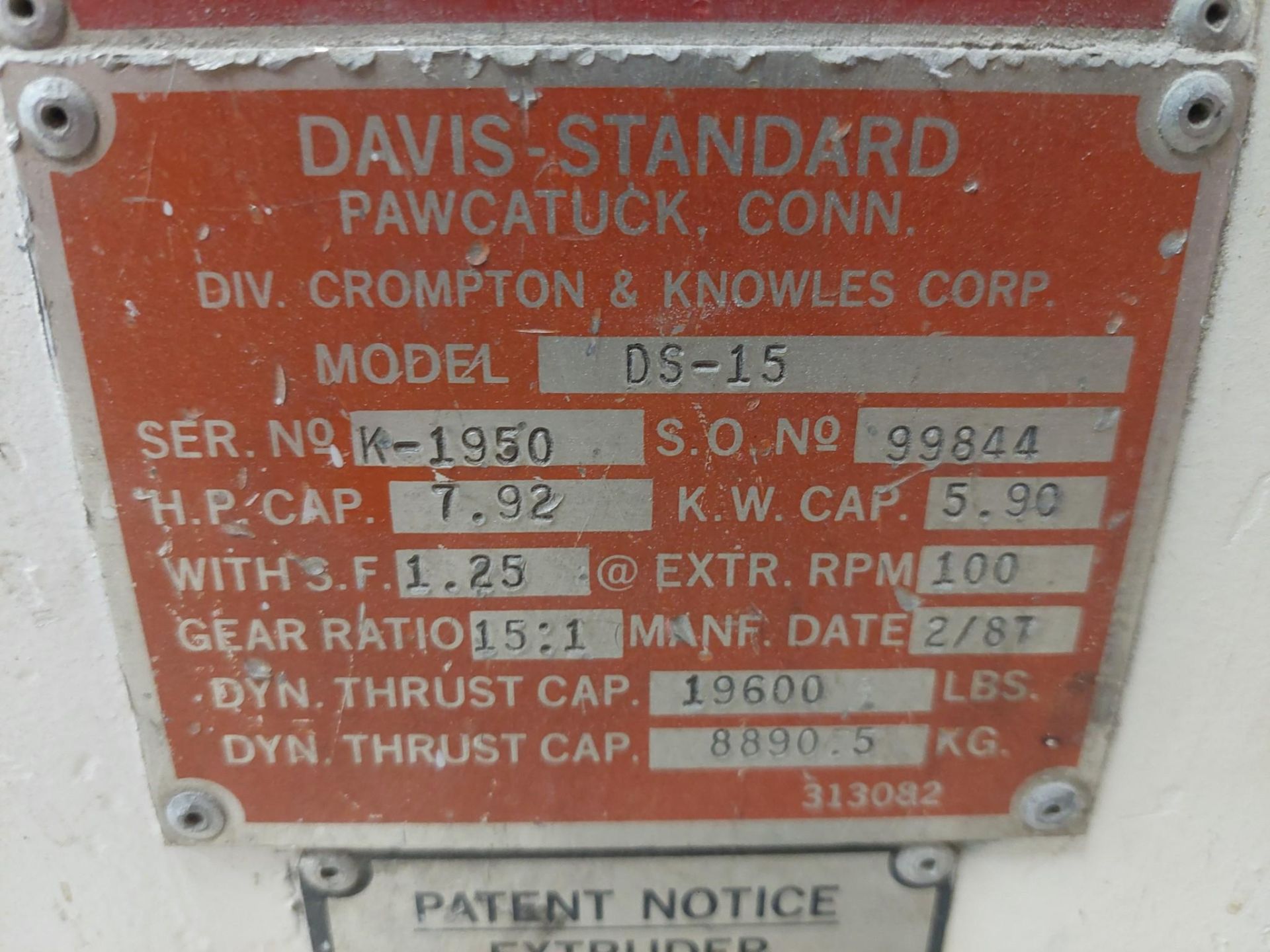 DAVIS STANDARD 1.5 EXTRUDER. 24:1 L/D RATIO 10 HP DRIVE - Image 19 of 27