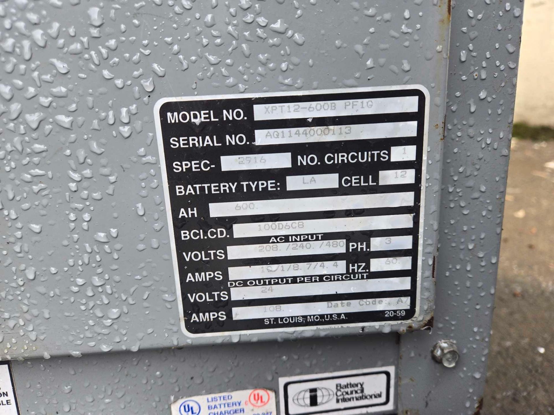 POWER FACTOR XPT12-600B PF10 FORKLIFT BATTERY CHARGER - Image 5 of 6
