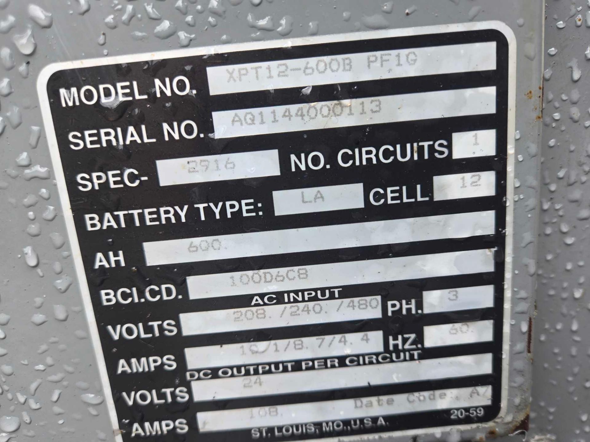 POWER FACTOR XPT12-600B PF10 FORKLIFT BATTERY CHARGER - Image 4 of 6