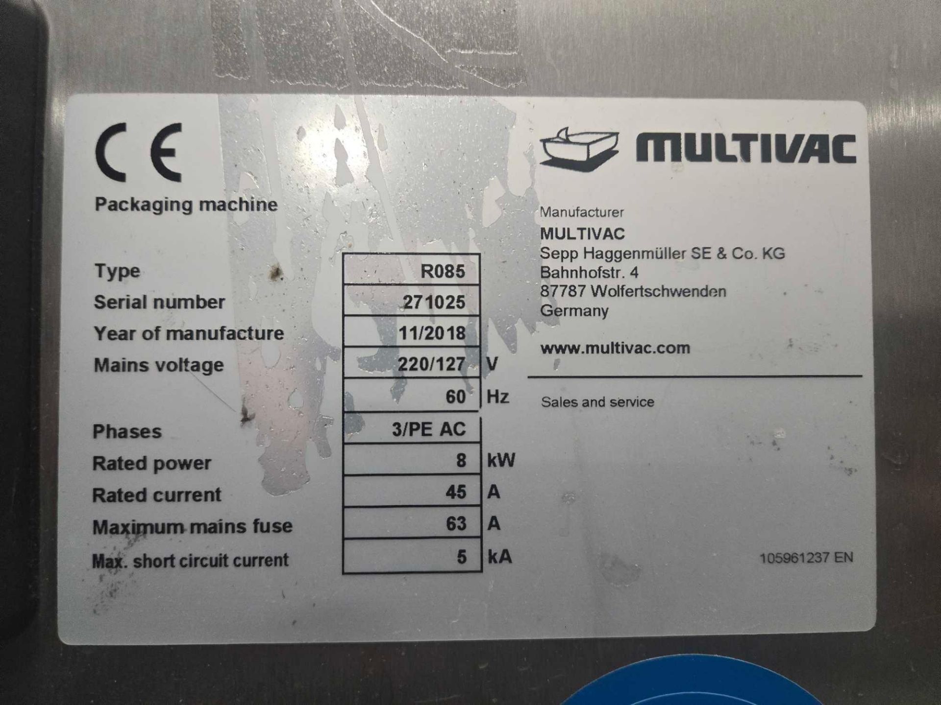 MULTIVAC R085 MFG 2018 - Image 13 of 18