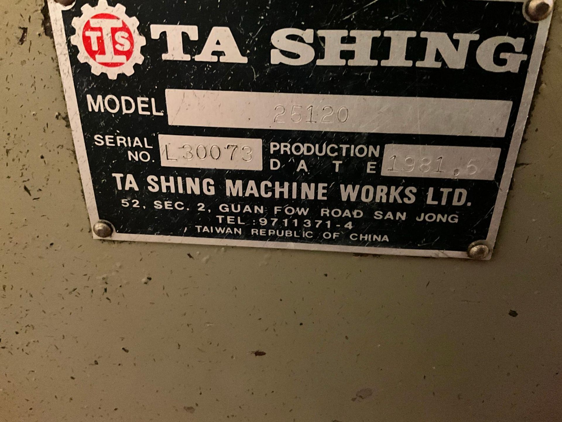 TA SHING / SHARP 25120 LATHE, 1981 - Image 15 of 15