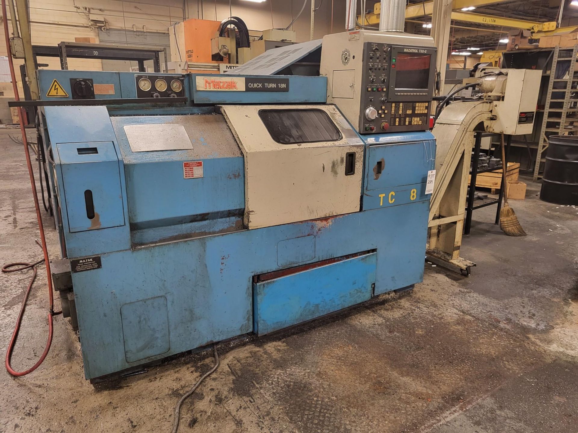 1990 MAZAK QUICK TURN 18N CNC TURNING CENTER W/ MAZATROL T32-2 CONTROL - Image 2 of 17