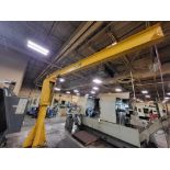 ABELL-HOWE 1 TON BASE MOUNTED JIB CRANE WITH HOIST