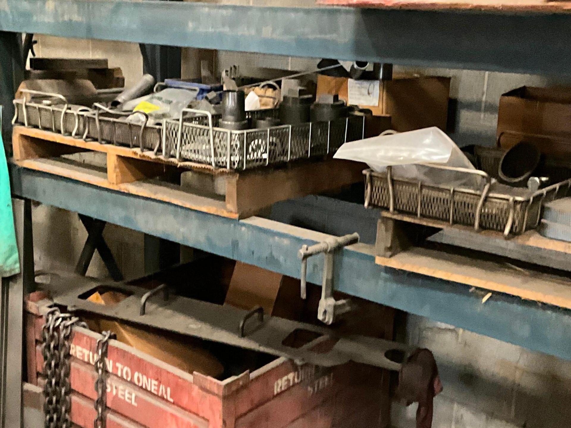 CONTENTS OF PALLET RACKING, WELDERS, MACHINE PARTS, RAW MATERIAL - Image 23 of 28