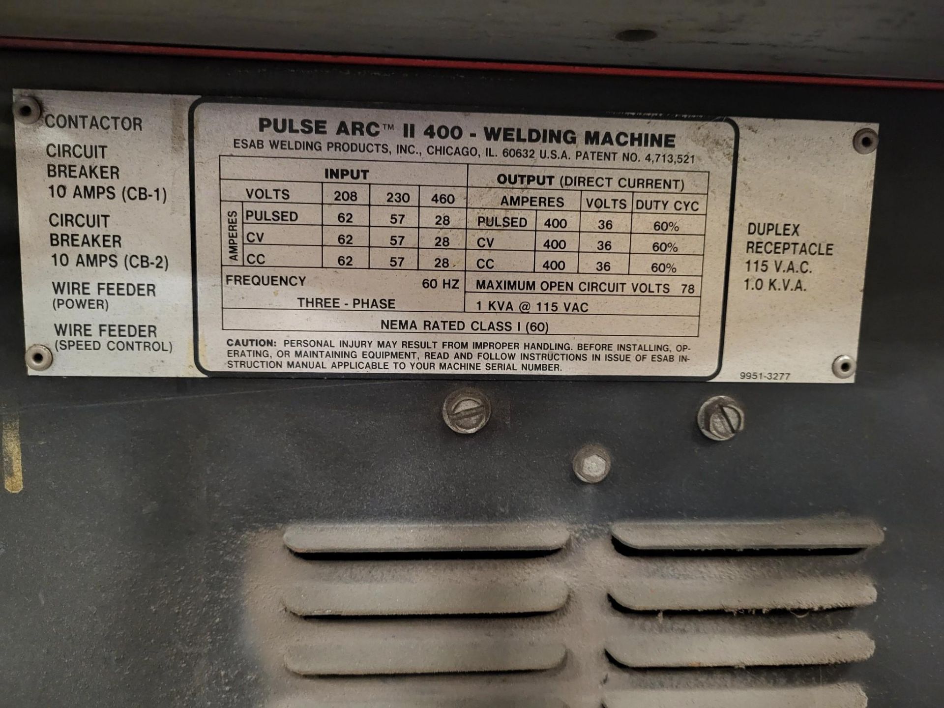 AIRCO PULSE ARC II 400 WELDING MACHINE - Image 5 of 7