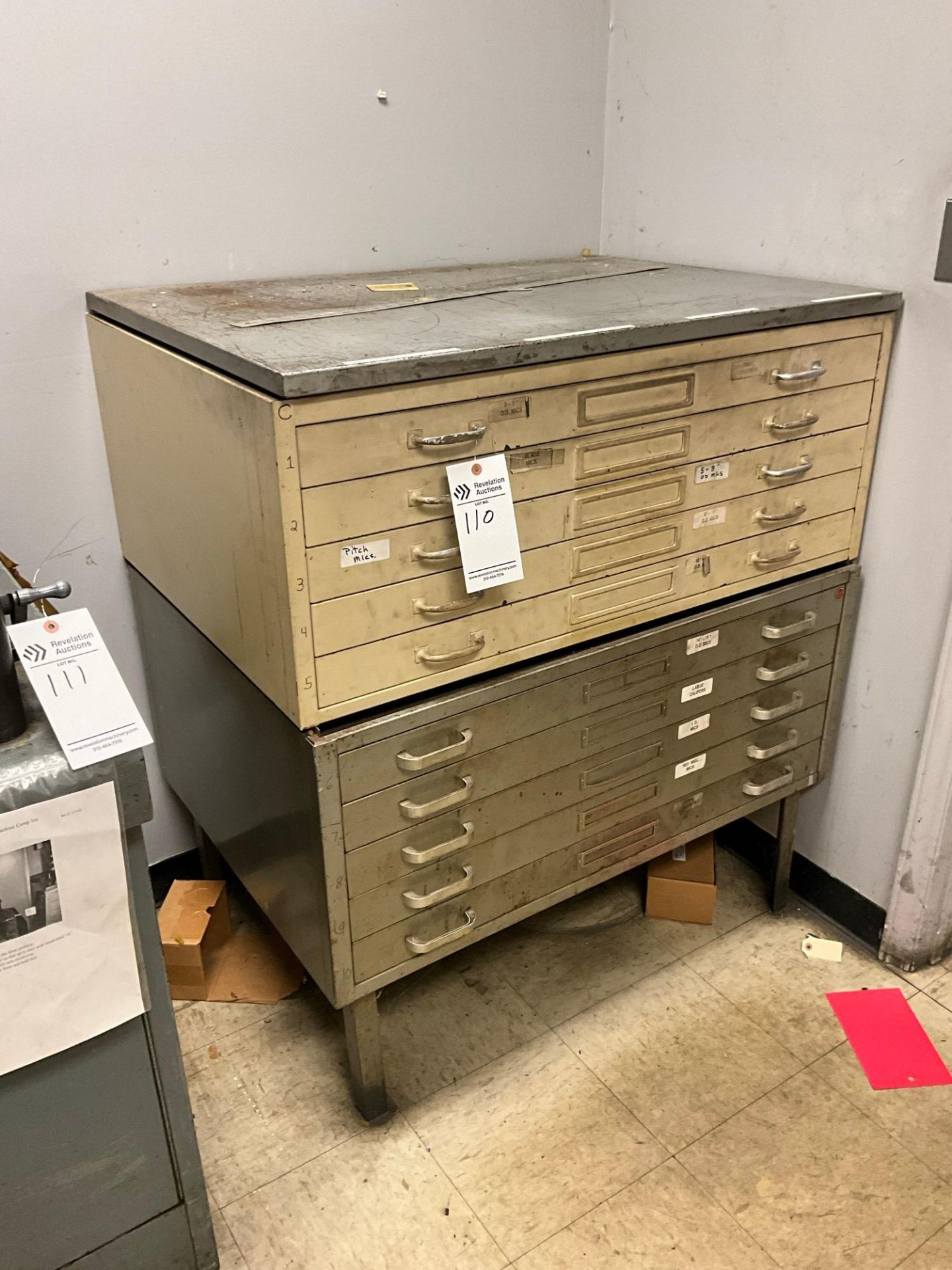 STEEL STORAGE DRAWERS, FLAT FILE - Image 2 of 7