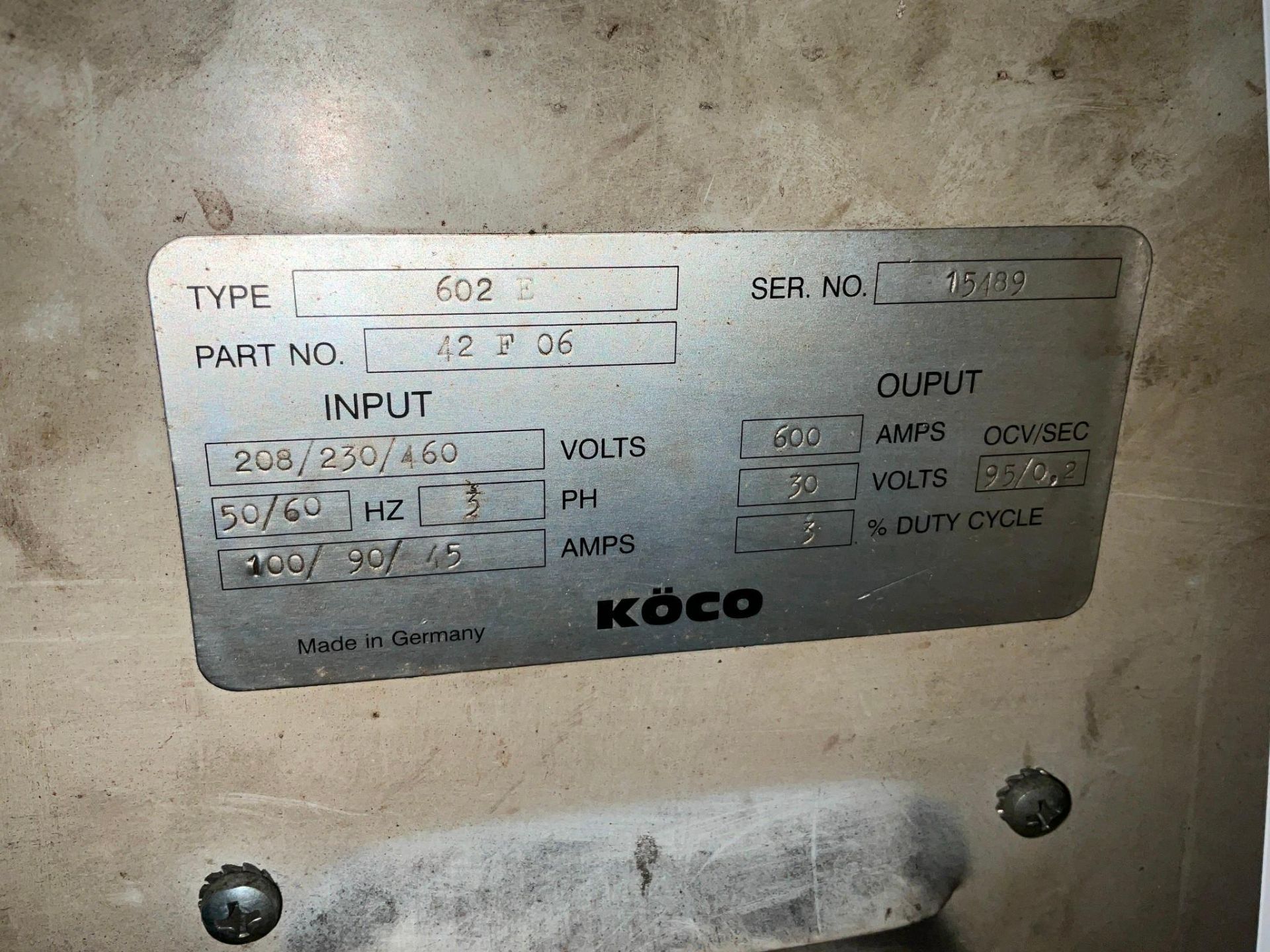 BURCO KOCO 602 E STUD WELDER - Image 6 of 6