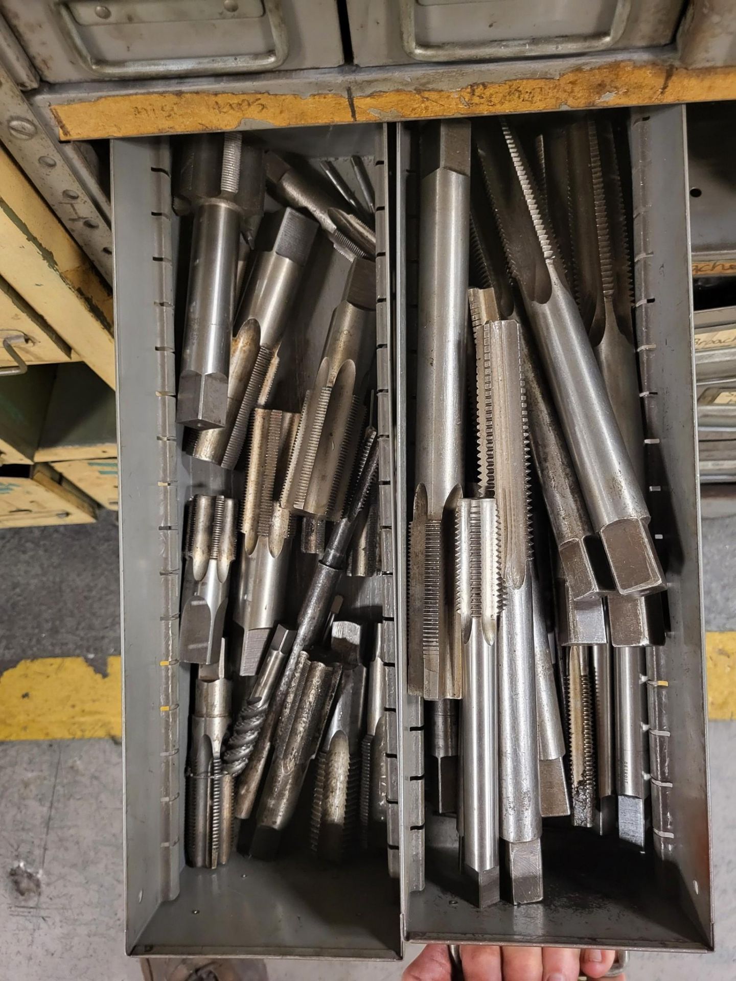 SHELVES OF ASSORTED TOOLING, END MILLS, DRILLS, TAPS - Image 5 of 38