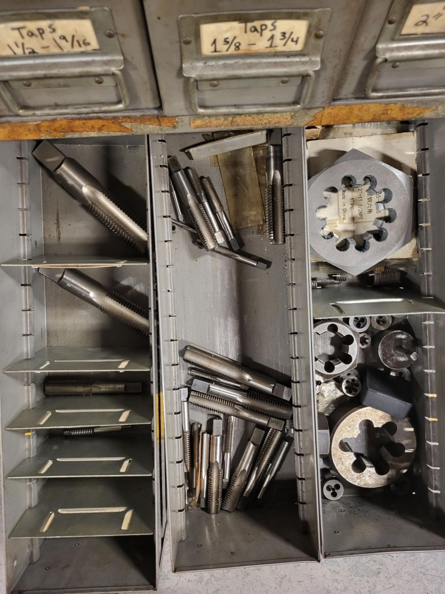 SHELVES OF ASSORTED TOOLING, END MILLS, DRILLS, TAPS - Image 6 of 38